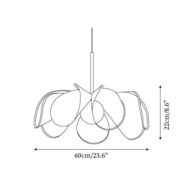 Pendant Lamp Petal Plant Fiber Shade Brown Glass Bohemian