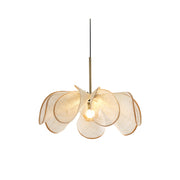 Styria Petals Pendant Lamp in light brown against a neutral wall.