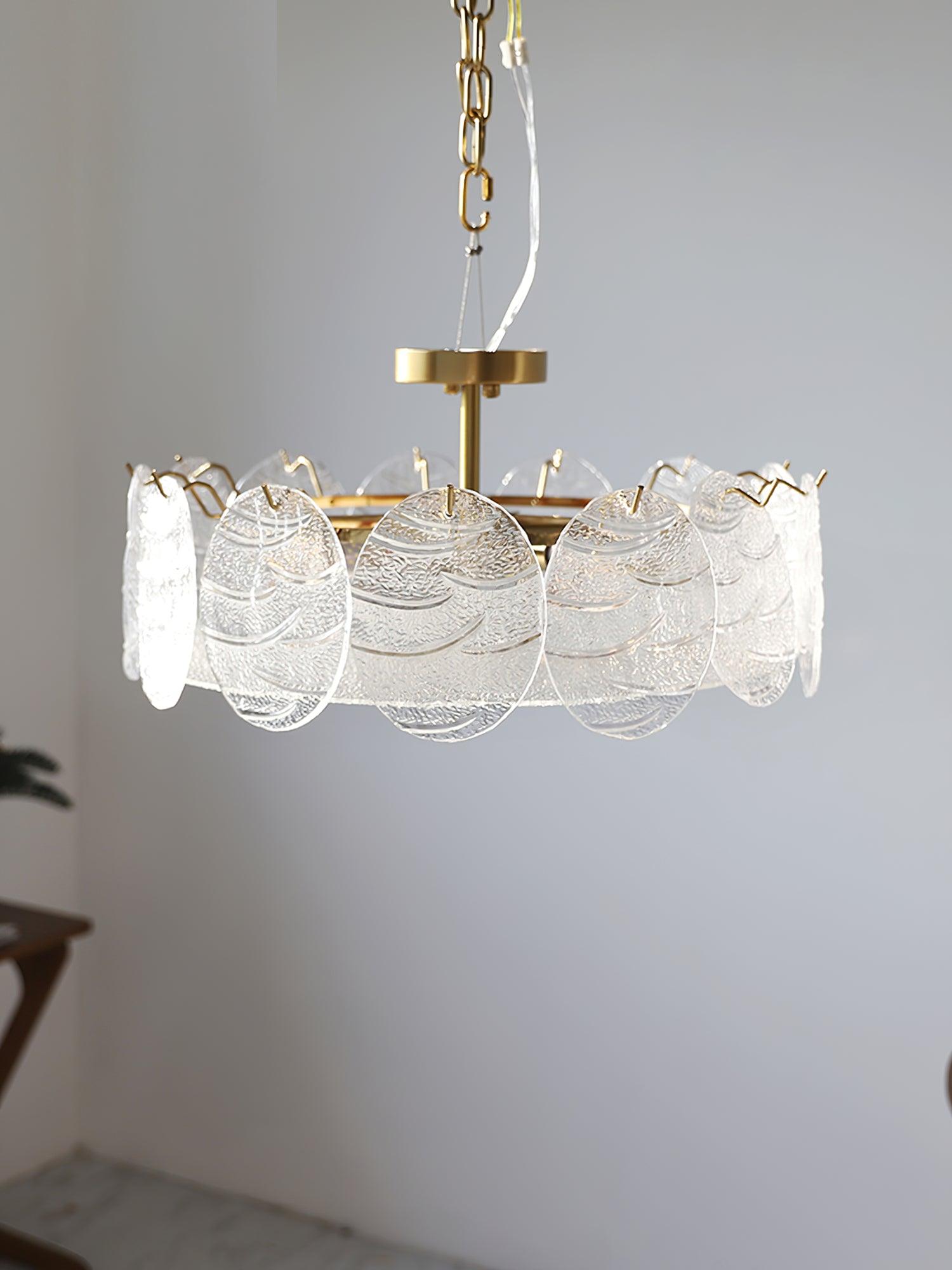 Lirixy Ceiling Lamp with Gold Finish and Ribbed Glass-Neutral Decor