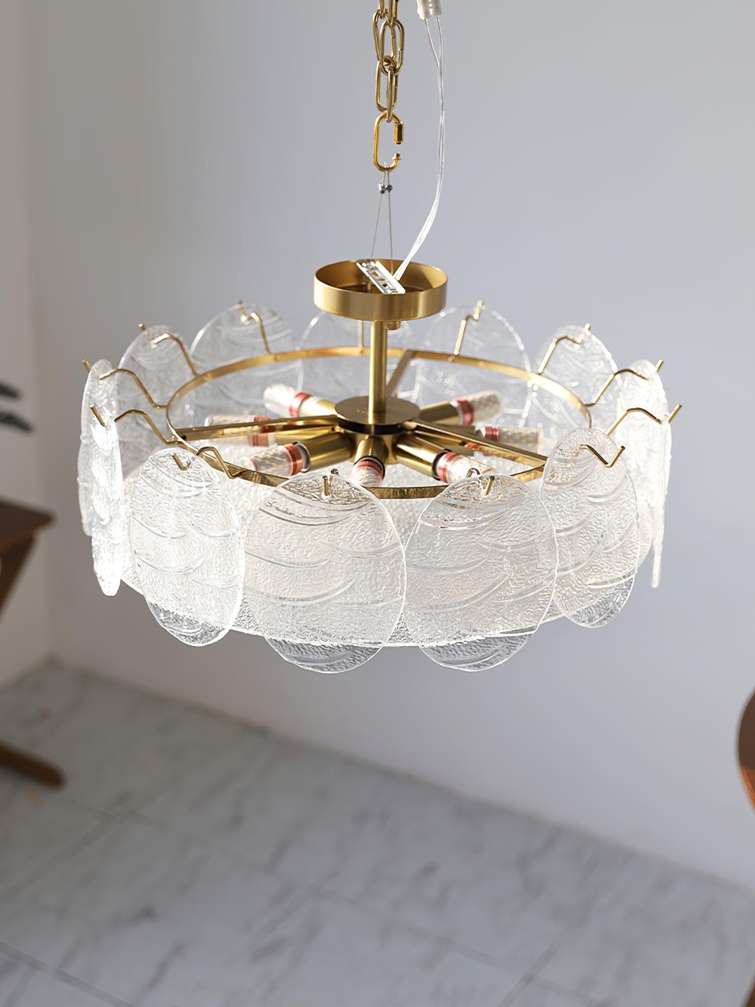 Lirixy Ceiling Lamp with Gold Finish and Ribbed Glass-Neutral Decor
