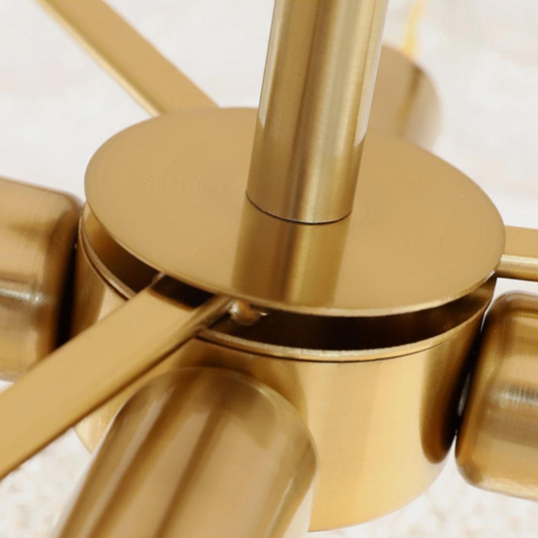 Lirixy Ceiling Lamp with Gold Finish and Ribbed Glass-Neutral Decor
