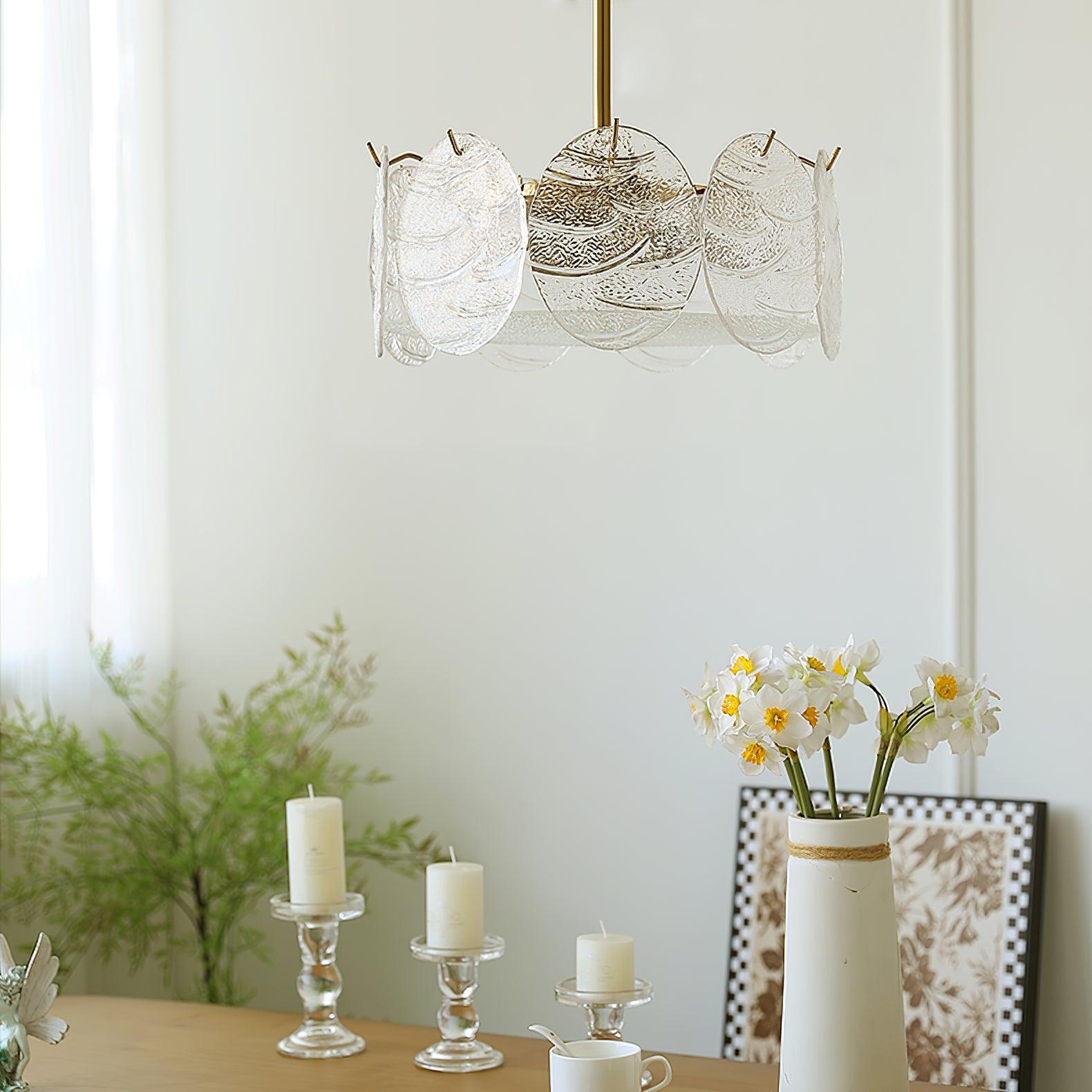 Lirixy Ceiling Lamp with Gold Finish and Ribbed Glass-Neutral Decor
