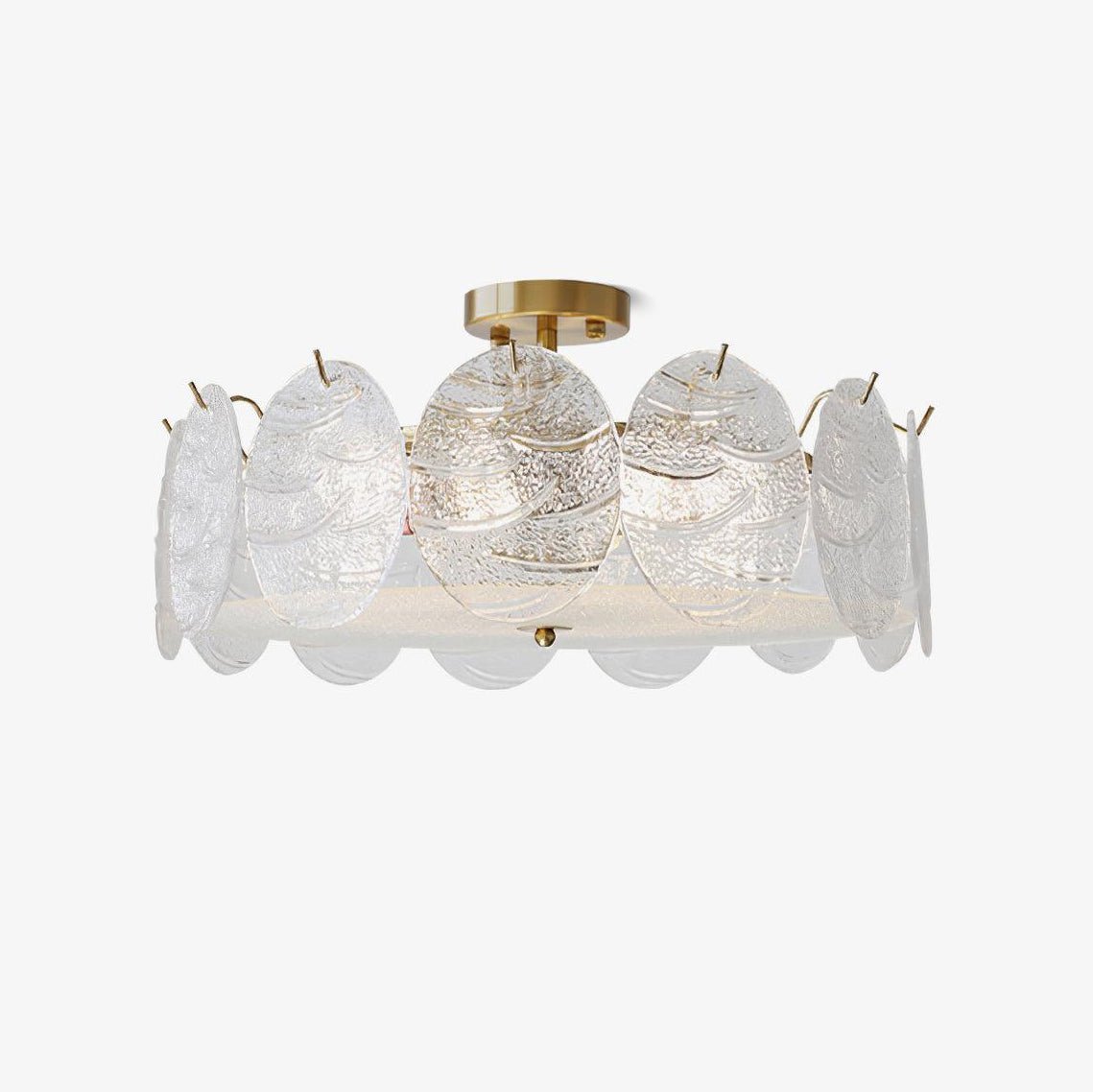 Lirixy Ceiling Lamp with Gold Finish and Ribbed Glass-Neutral Decor