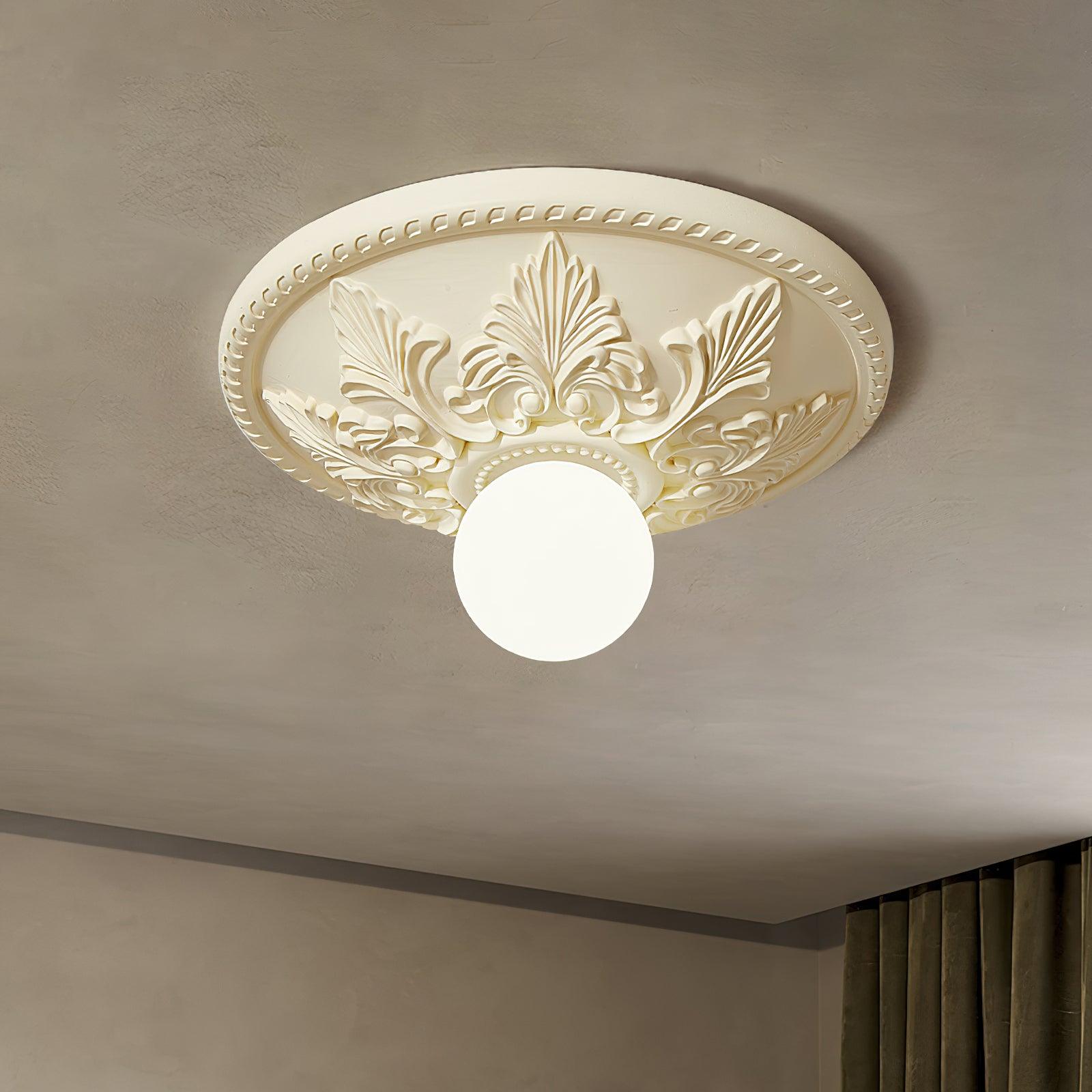 Ceiling Light Resin Canopy Glass Globe Classic Ornate