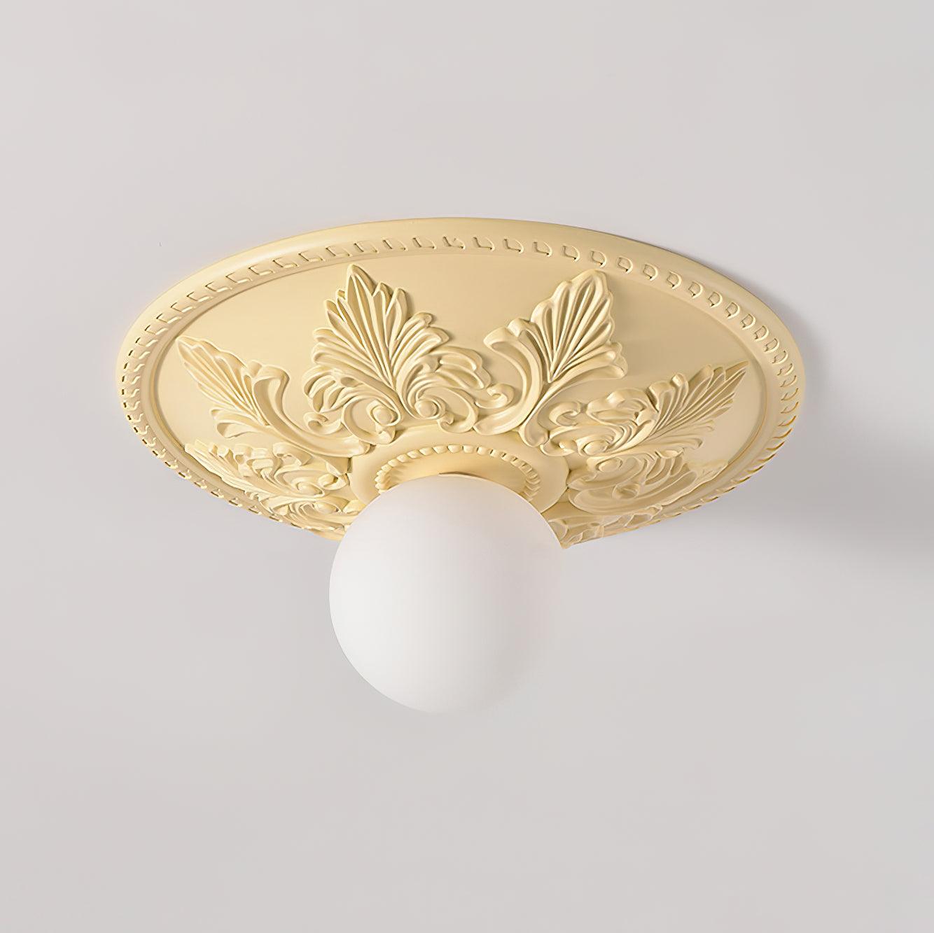 Ceiling Light Resin Canopy Glass Globe Classic Ornate