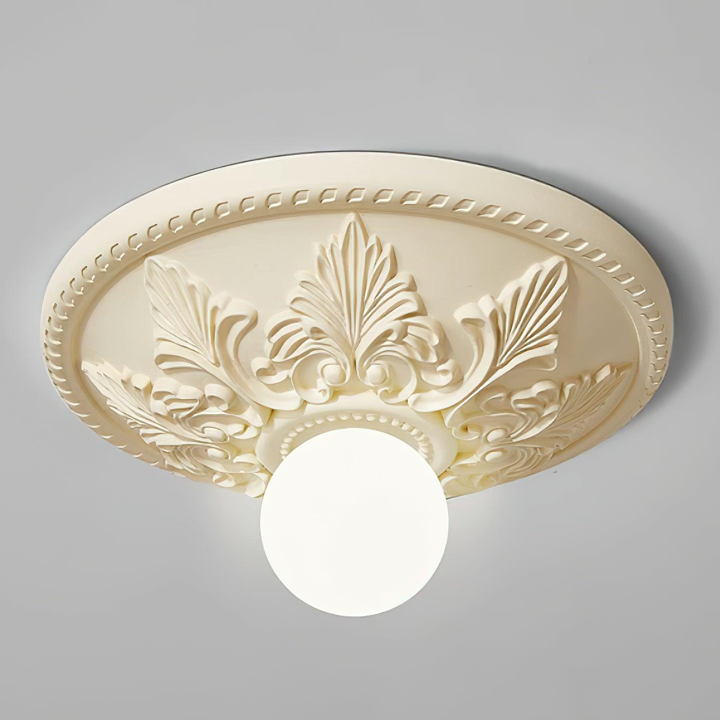 Ceiling Light Resin Canopy Glass Globe Classic Ornate