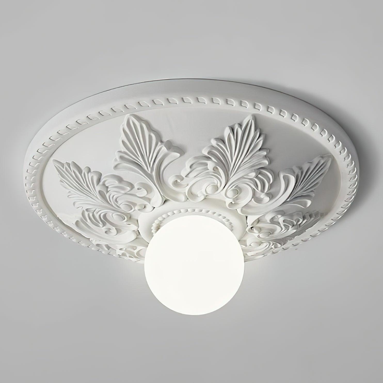 Ceiling Light Resin Canopy Glass Globe Classic Ornate