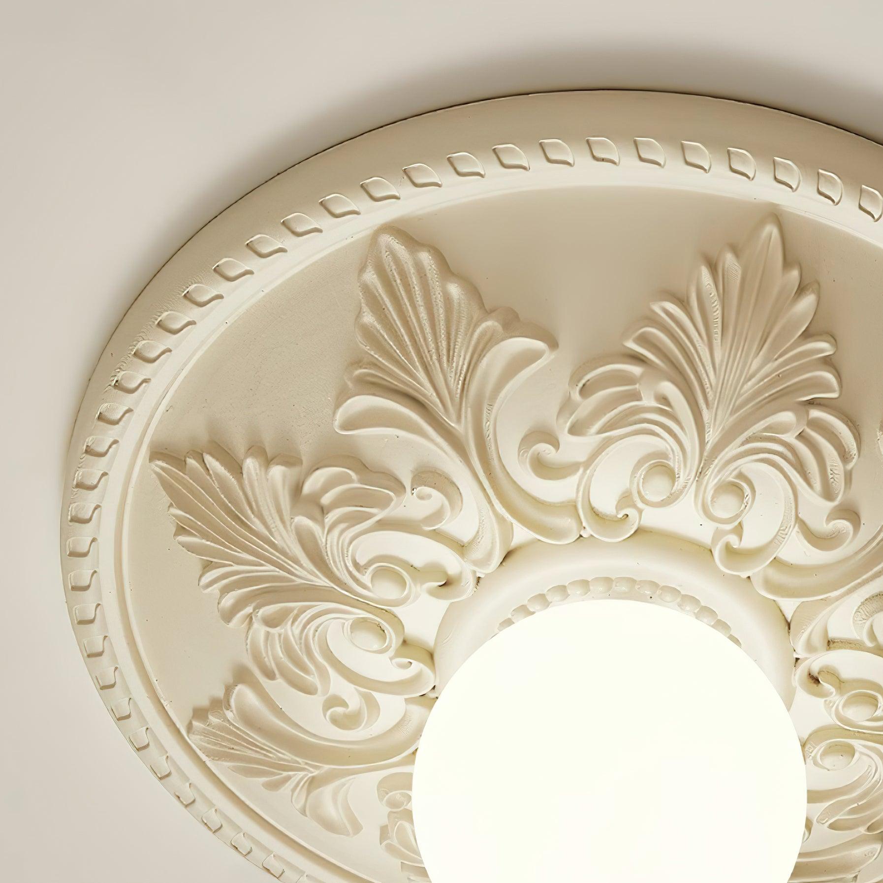Ceiling Light Resin Canopy Glass Globe Classic Ornate