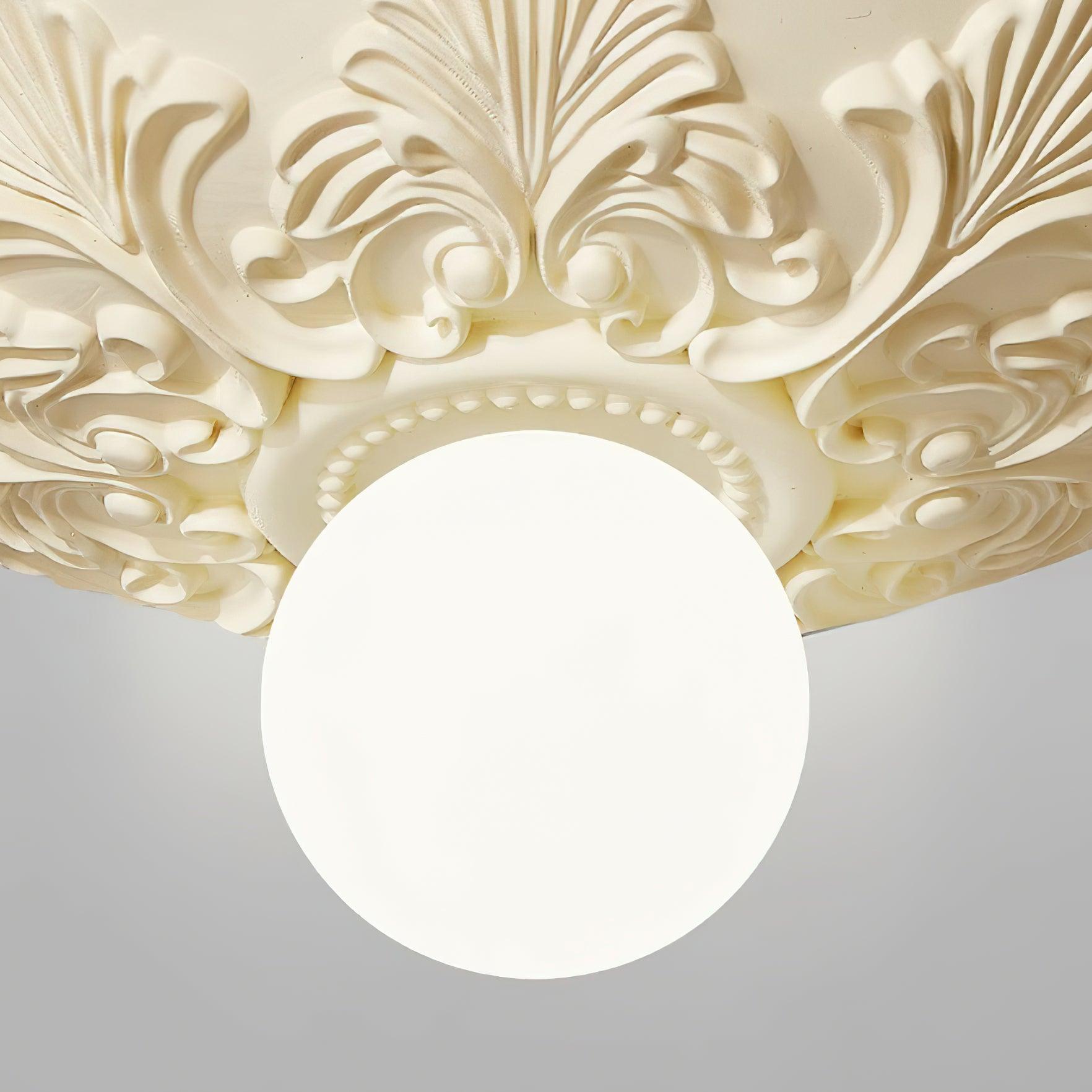 Ceiling Light Resin Canopy Glass Globe Classic Ornate