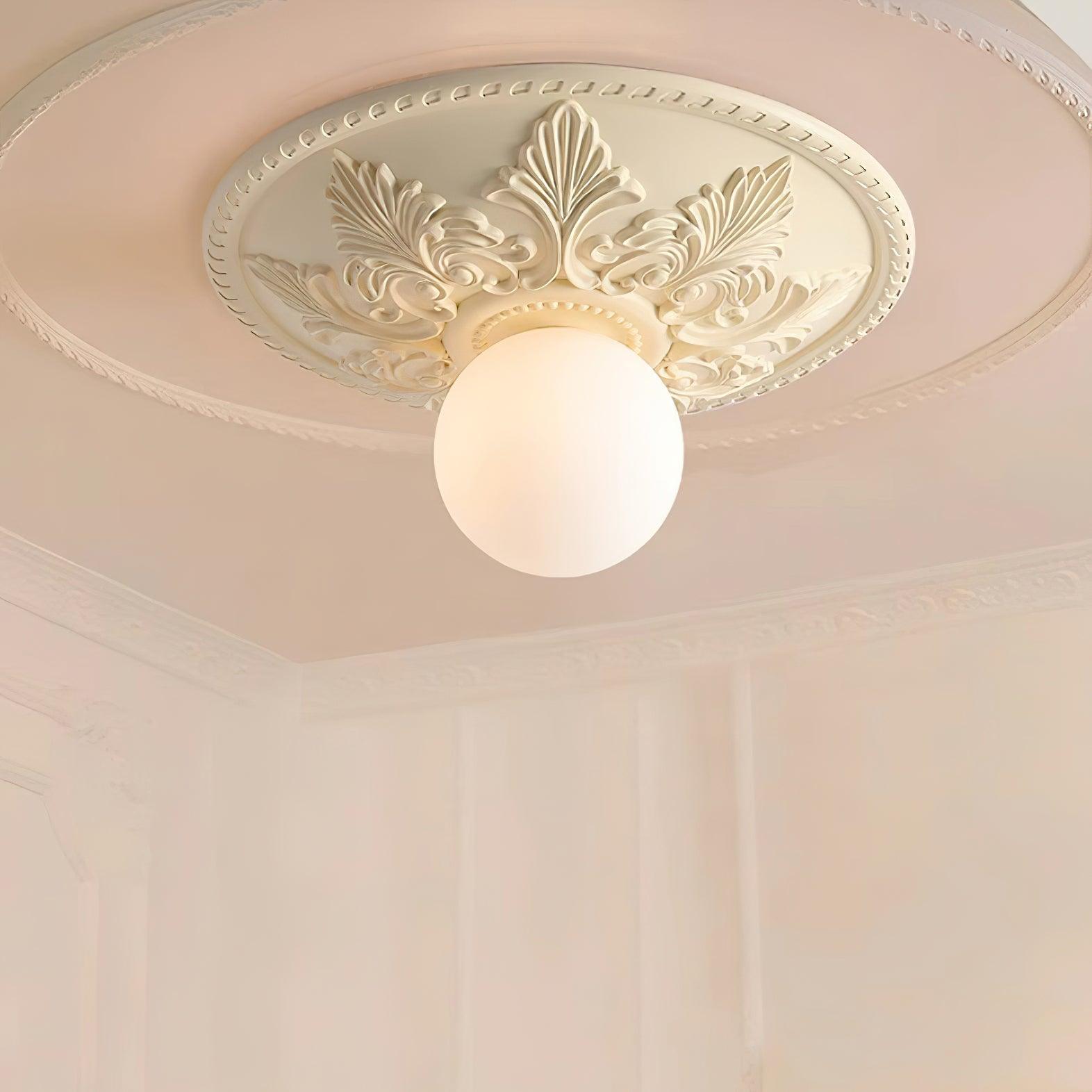 Ceiling Light Resin Canopy Glass Globe Classic Ornate