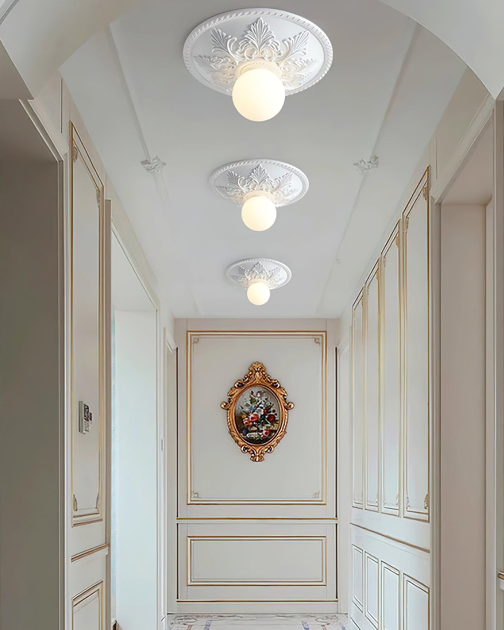 Ceiling Light Resin Canopy Glass Globe Classic Ornate
