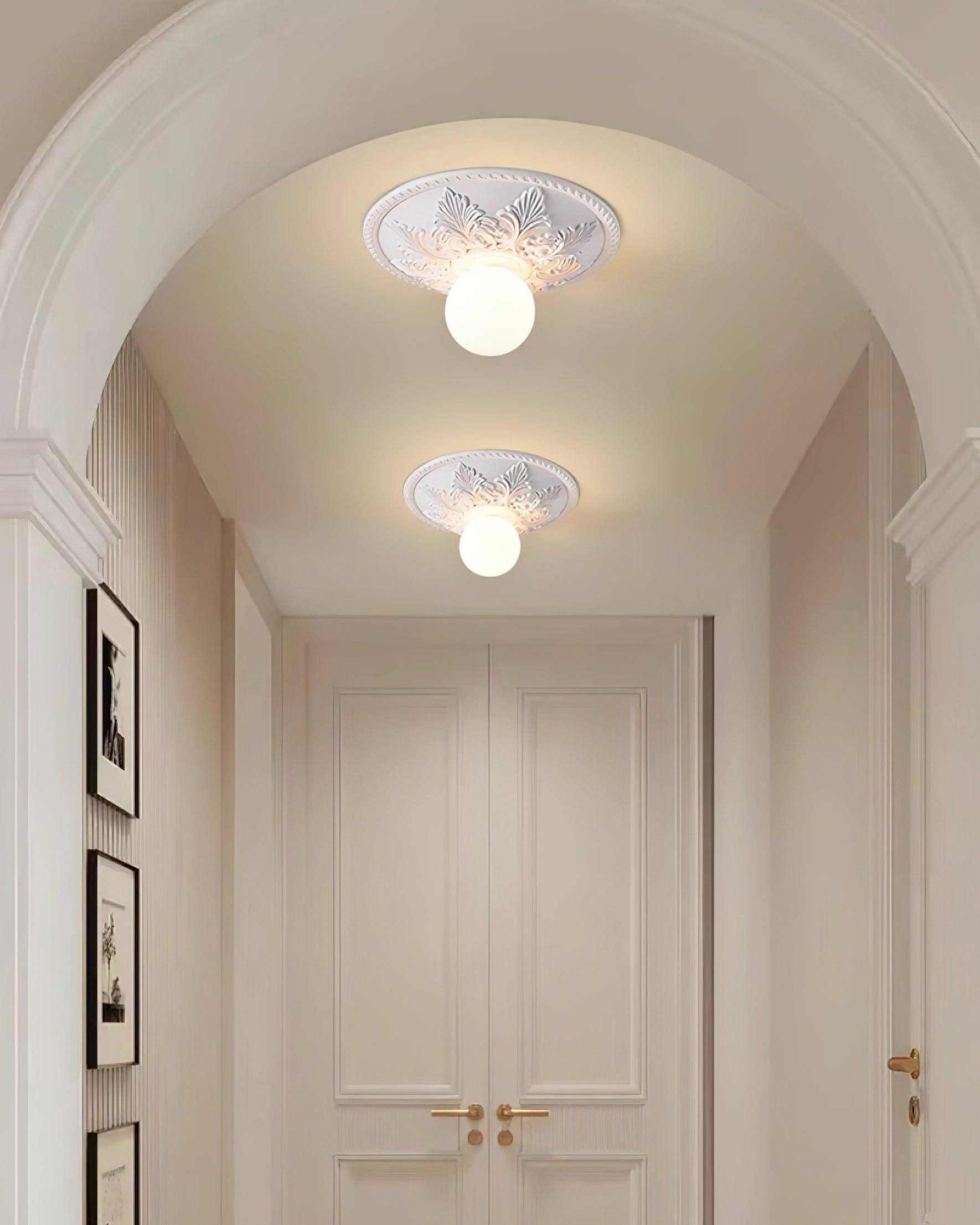 Ceiling Light Resin Canopy Glass Globe Classic Ornate