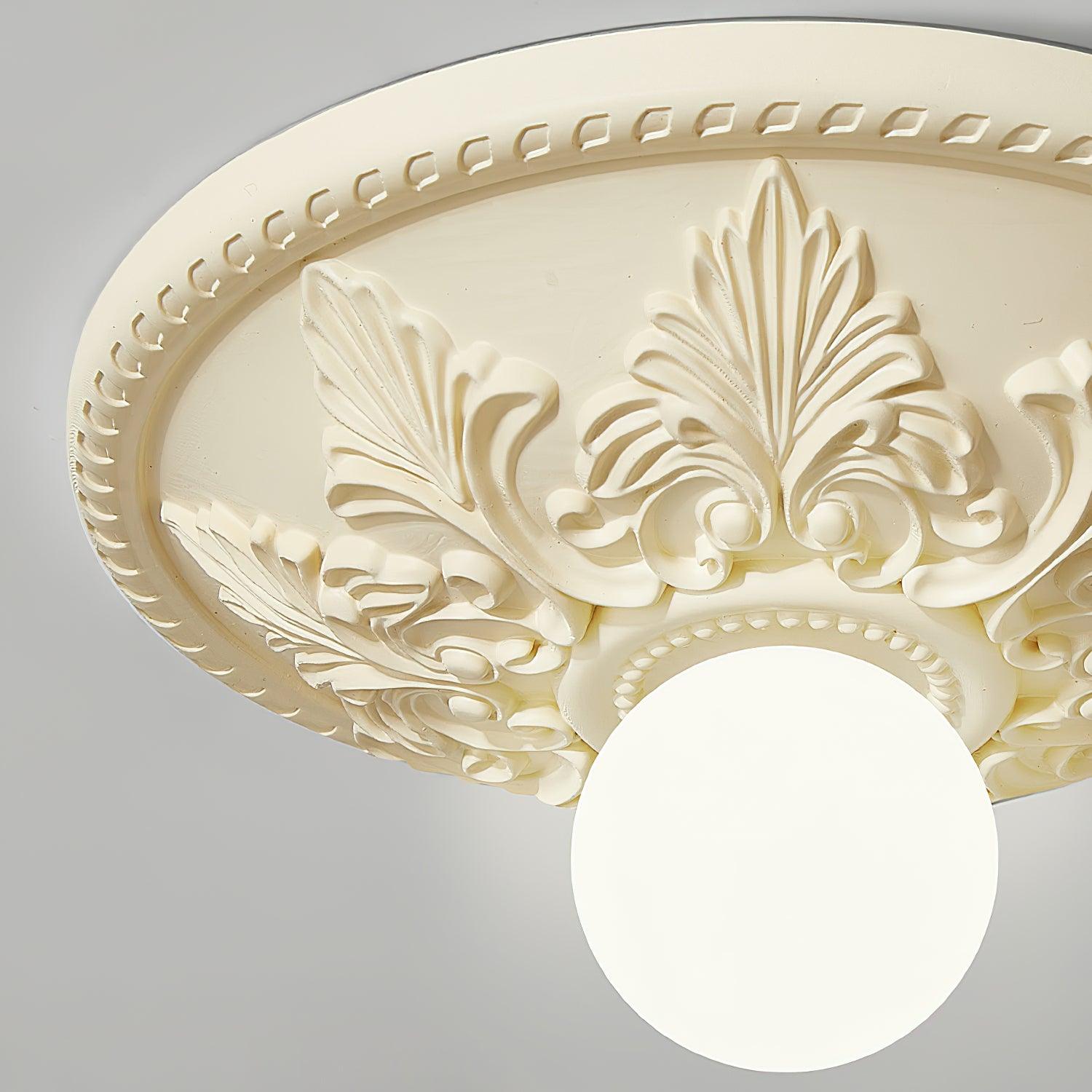 Ceiling Light Resin Canopy Glass Globe Classic Ornate