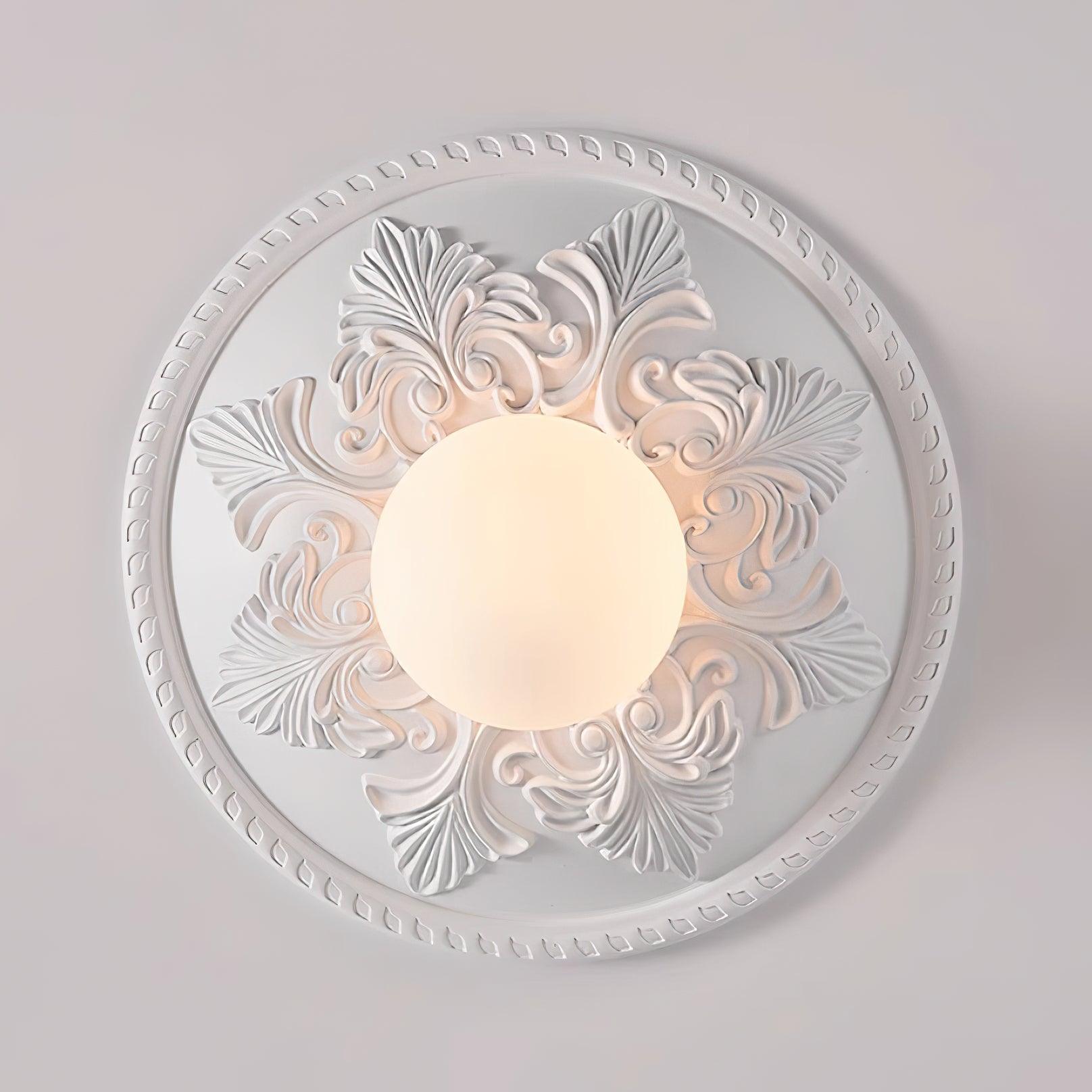Ceiling Light Resin Canopy Glass Globe Classic Ornate