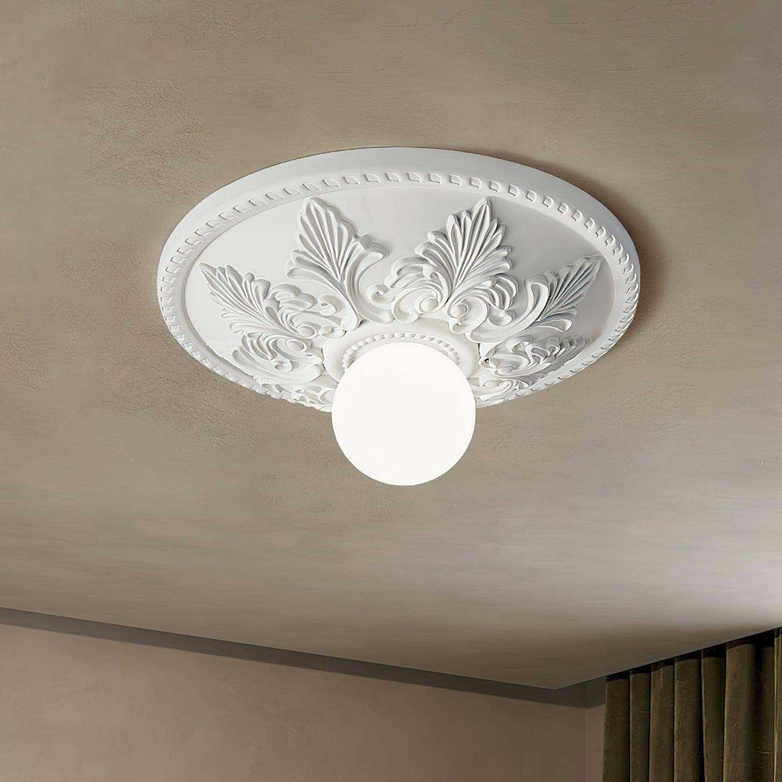 Ceiling Light Resin Canopy Glass Globe Classic Ornate