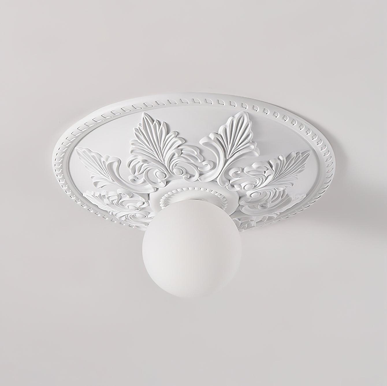 Ceiling Light Resin Canopy Glass Globe Classic Ornate