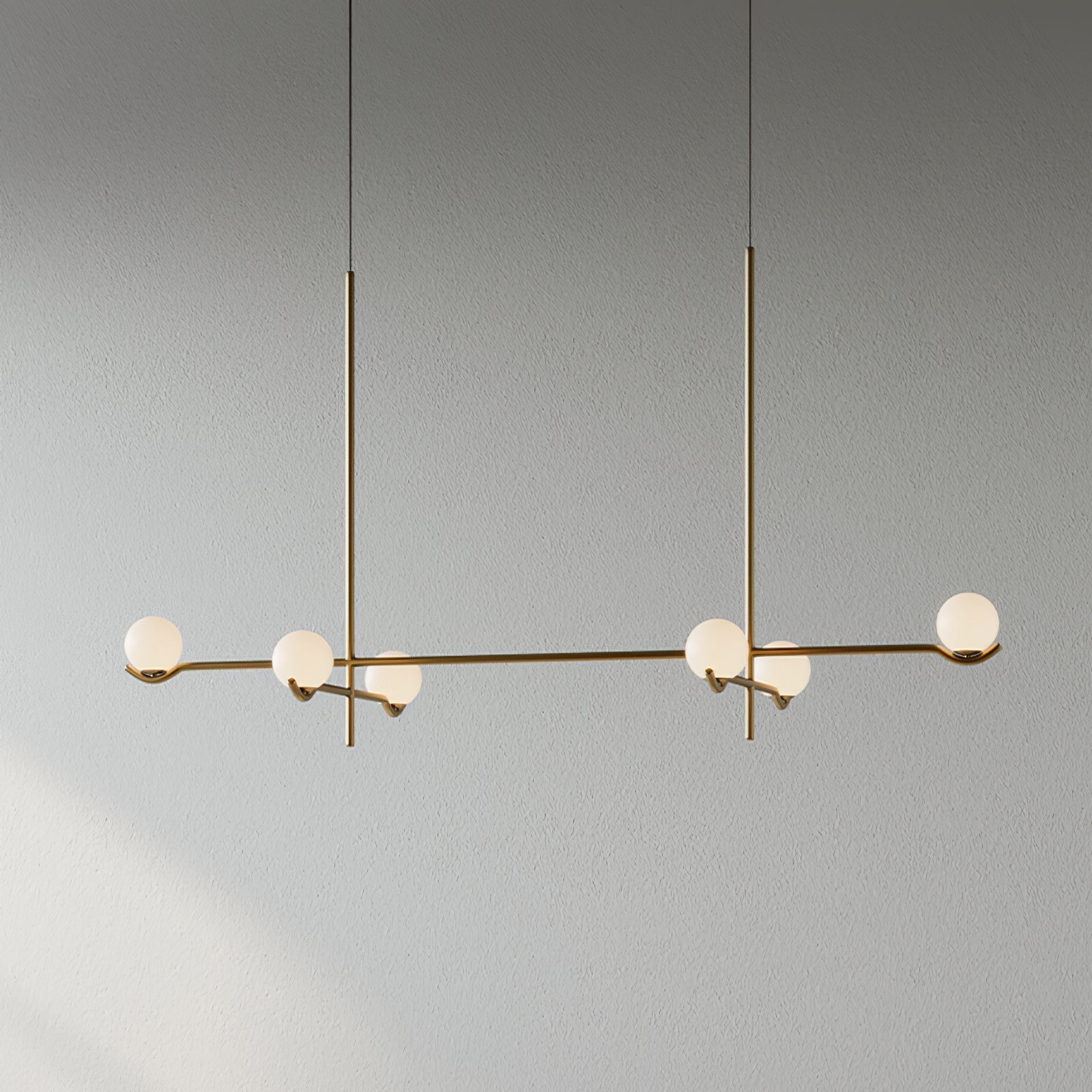 Elvian Chandelier White Globe Brass Minimalist-Neutral Decor