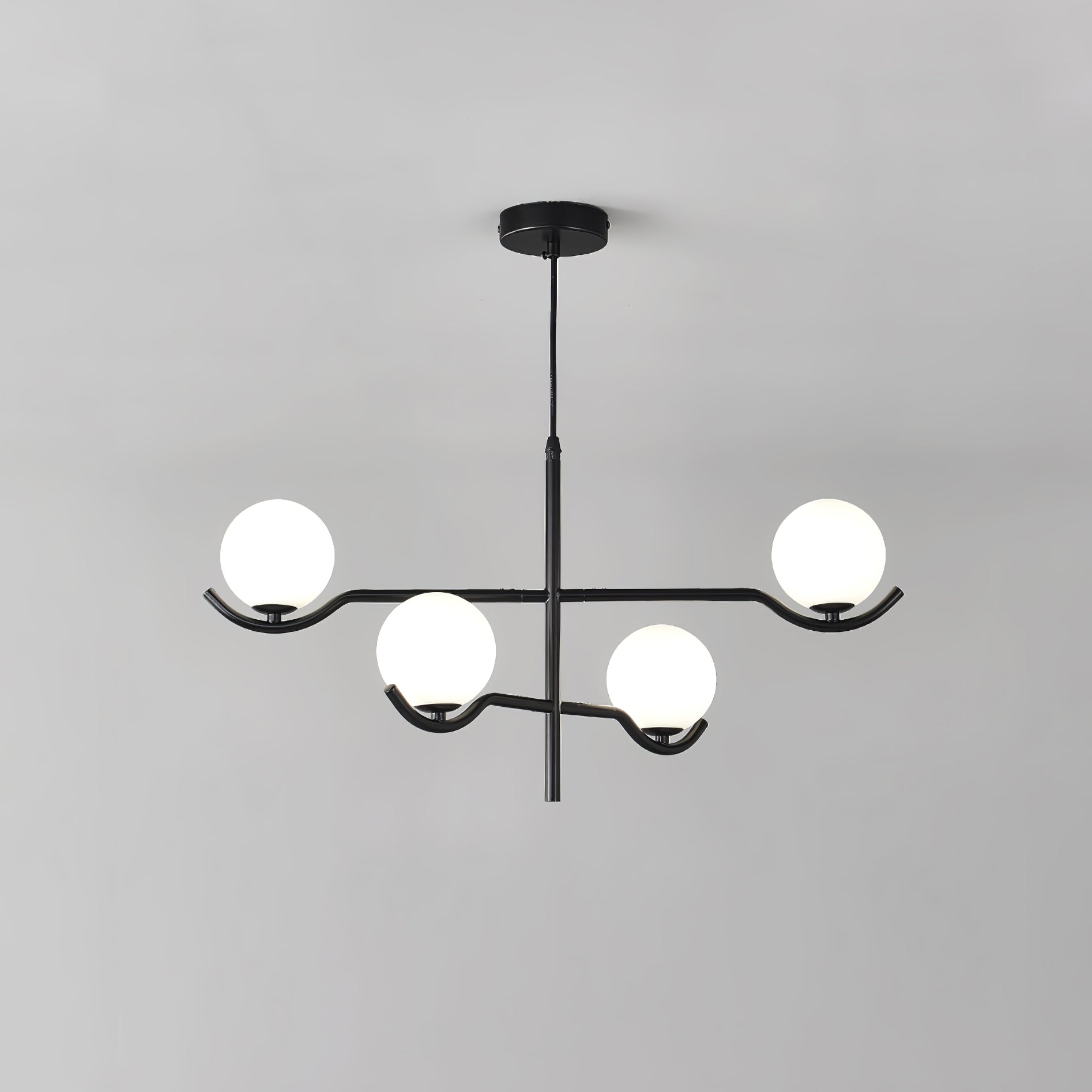 Elvian Chandelier White Globe Brass Minimalist-Neutral Decor