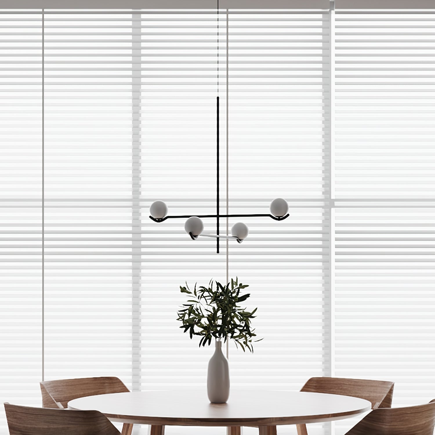Elvian Chandelier White Globe Brass Minimalist-Neutral Decor