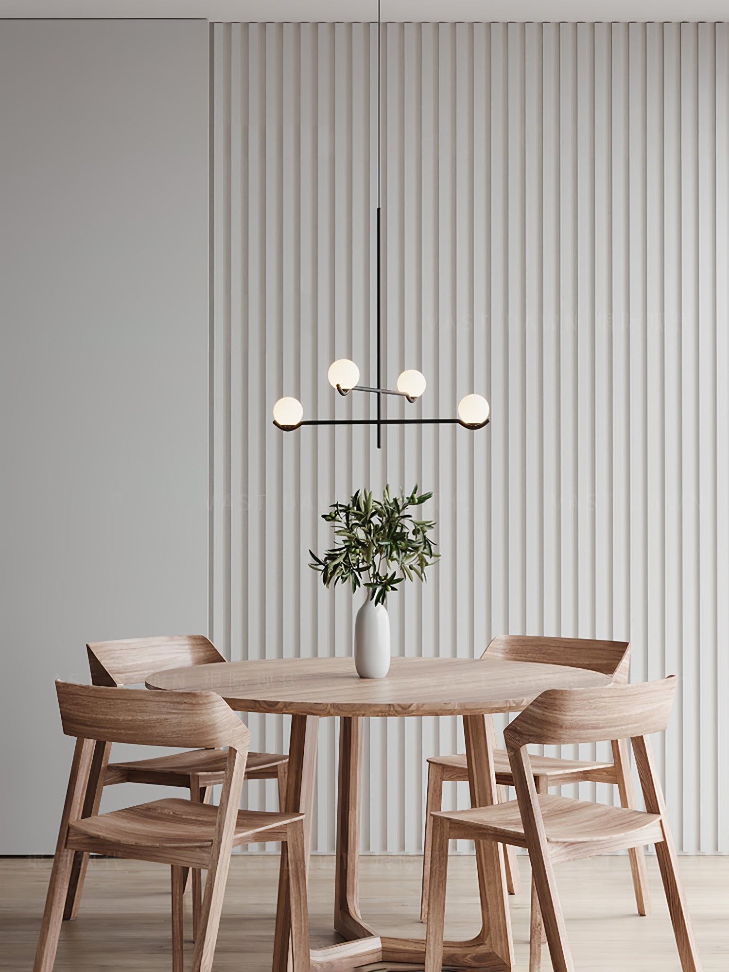 Elvian Chandelier White Globe Brass Minimalist-Neutral Decor