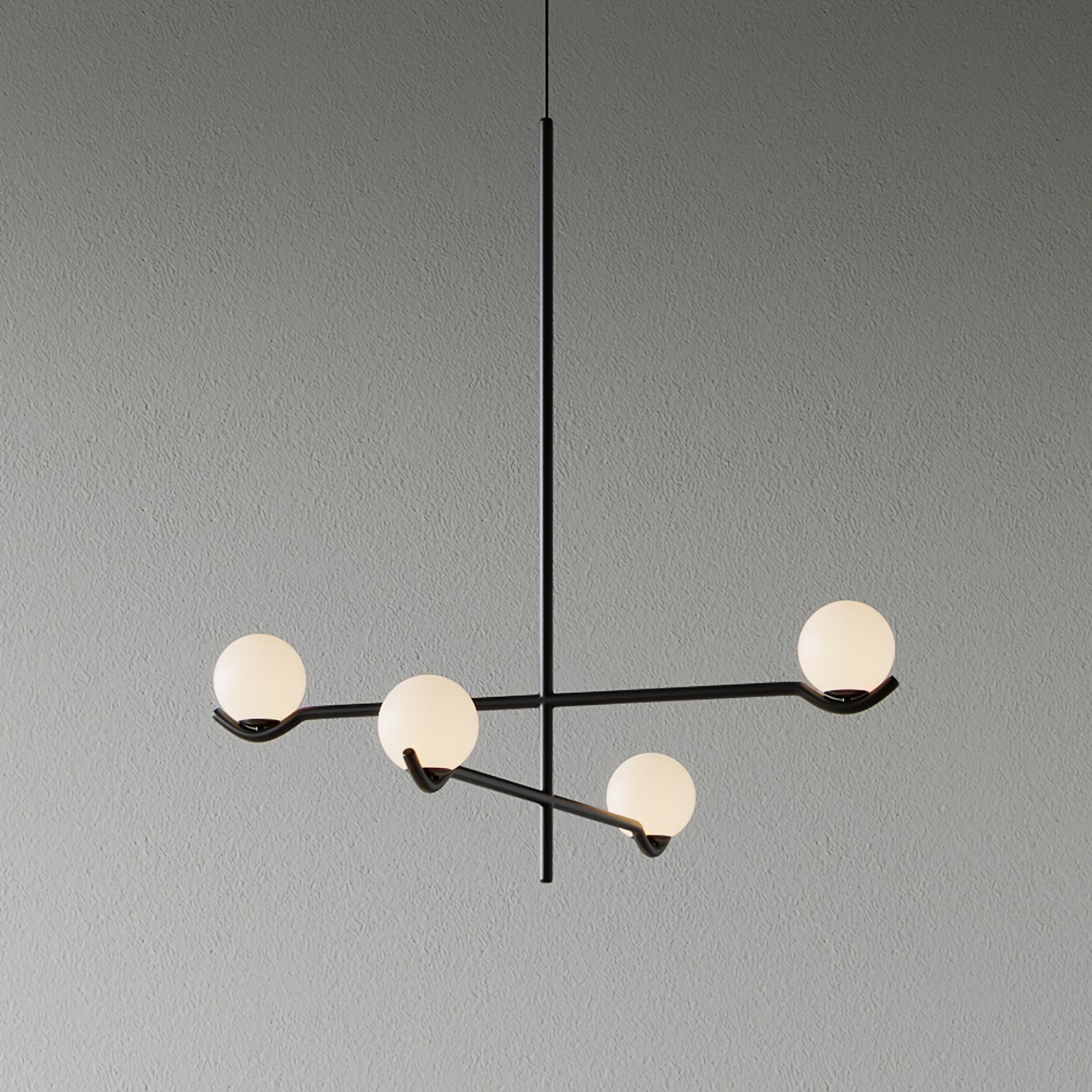 Elvian Chandelier White Globe Brass Minimalist-Neutral Decor