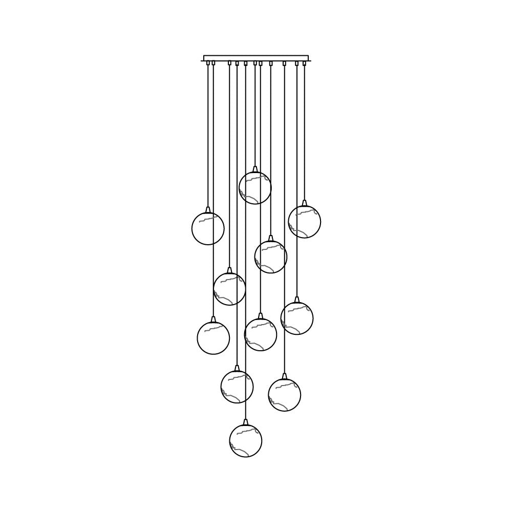 Sultana Chandelier Alabaster Cluster Orb Cascade