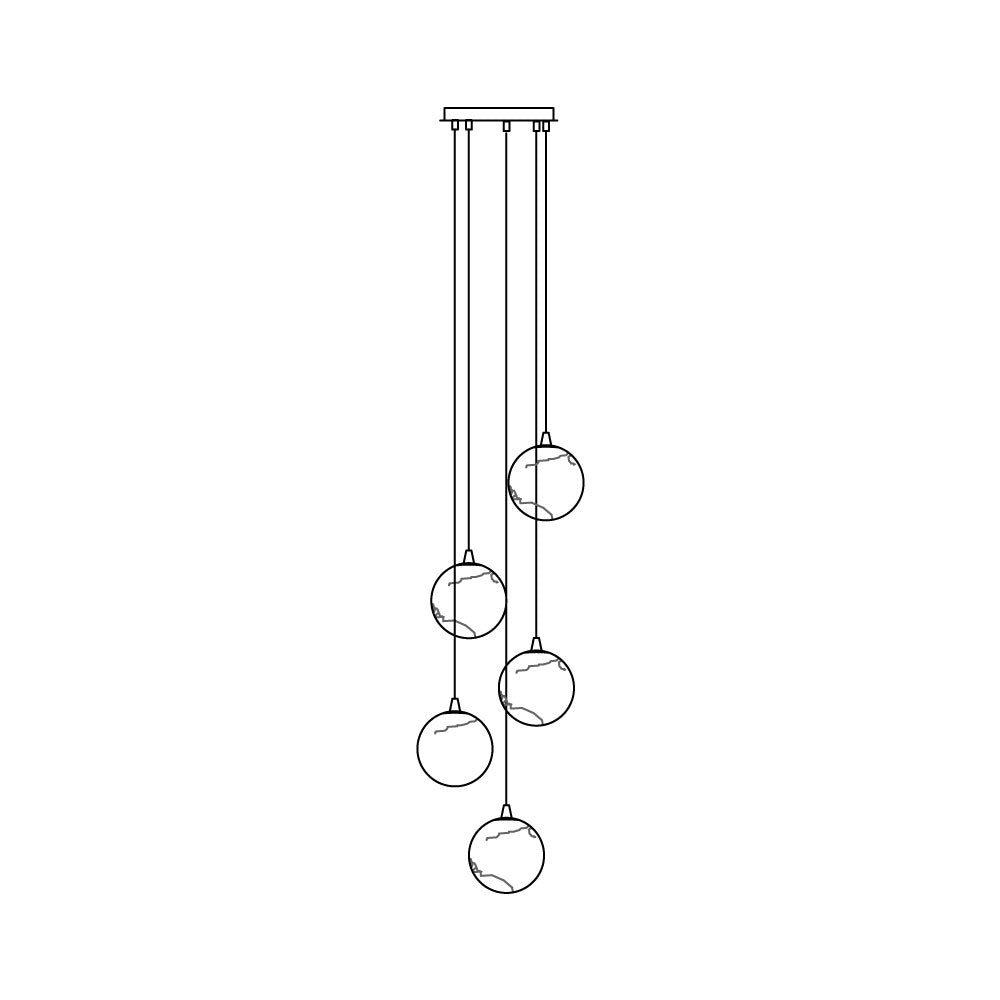 Sultana Chandelier Alabaster Cluster Orb Cascade