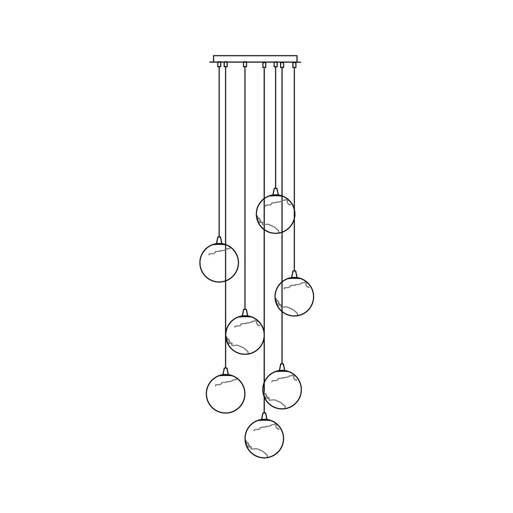 Sultana Chandelier Alabaster Cluster Orb Cascade