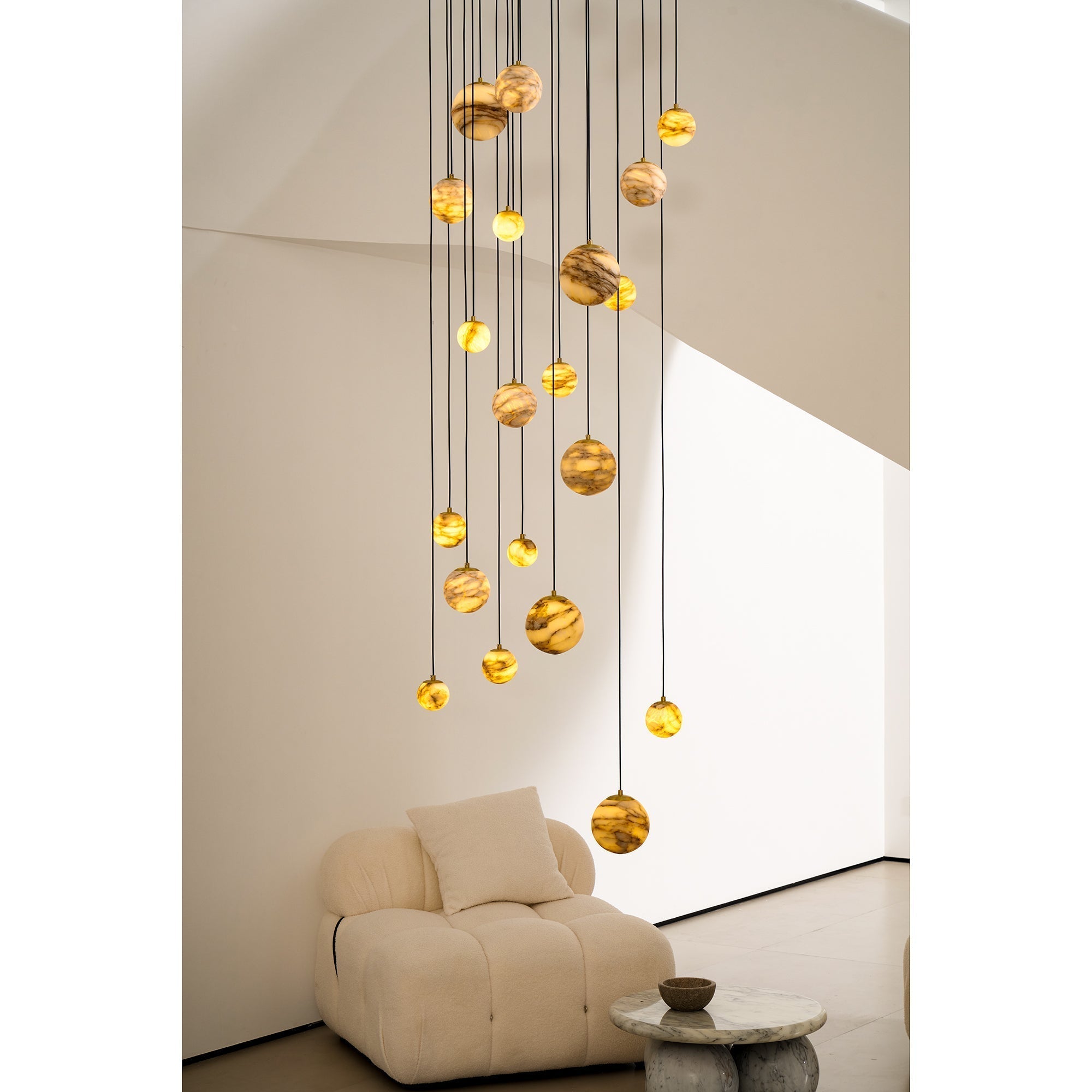Sultana Chandelier Alabaster Cluster Orb Cascade