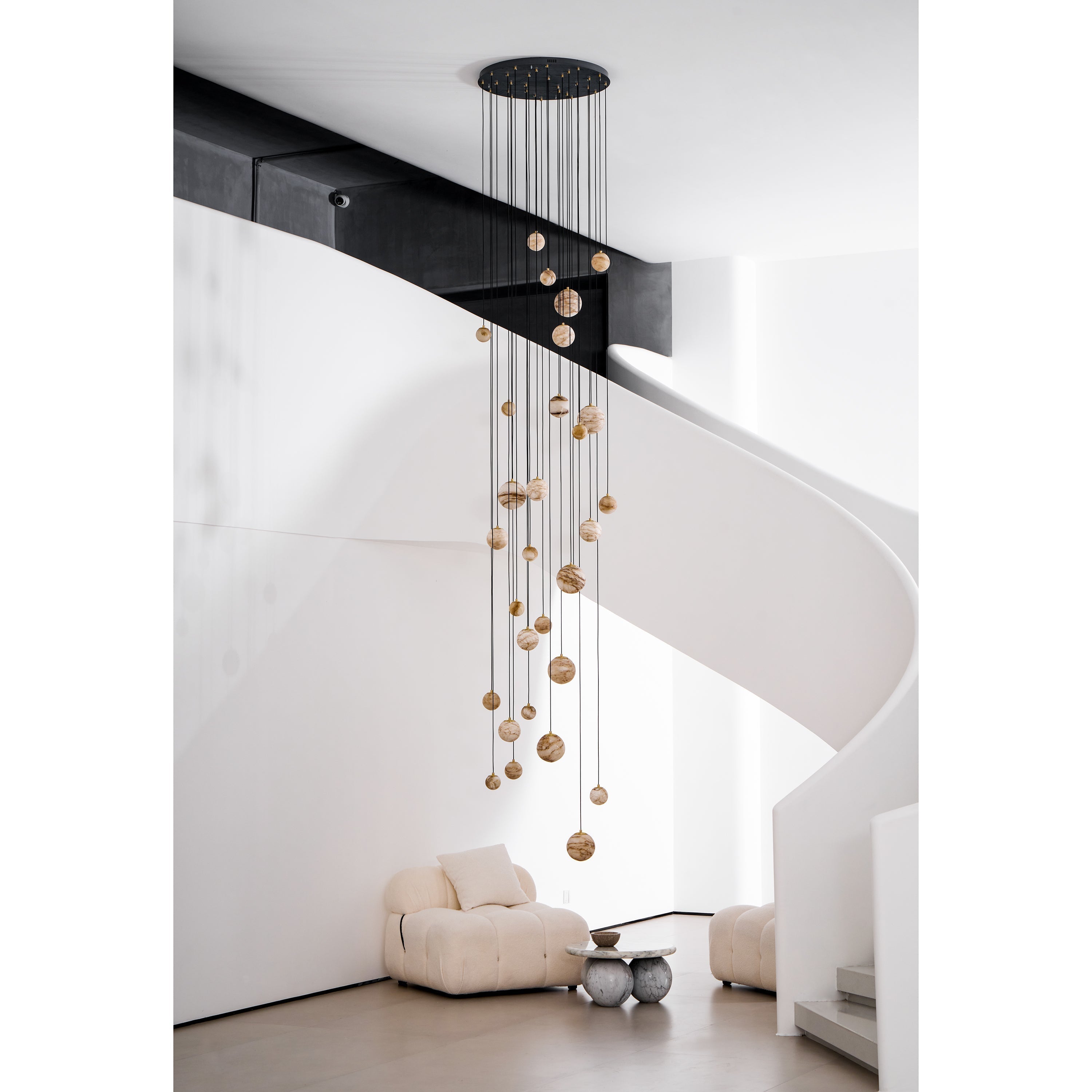 Sultana Chandelier Alabaster Cluster Orb Cascade