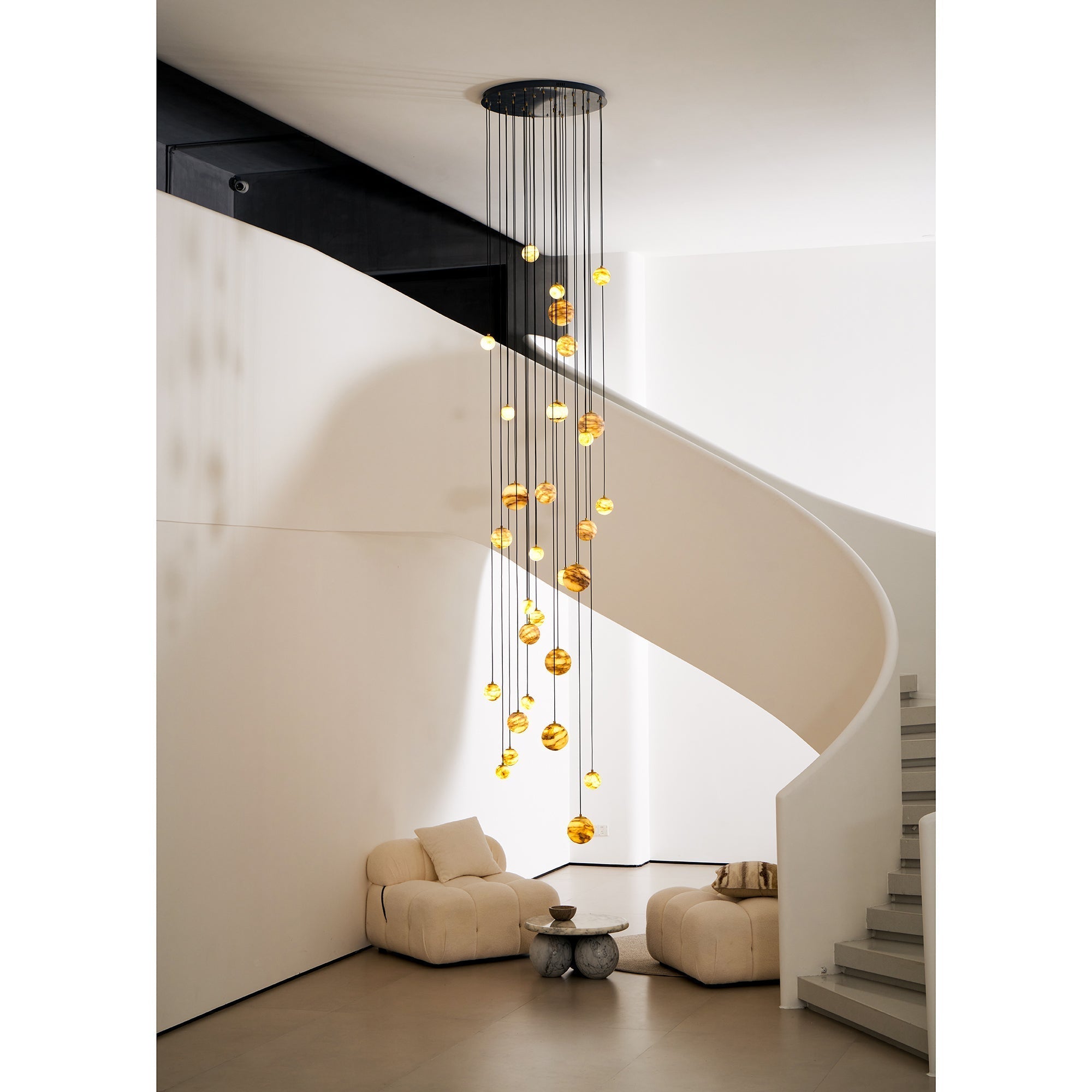 Sultana Chandelier Alabaster Cluster Orb Cascade