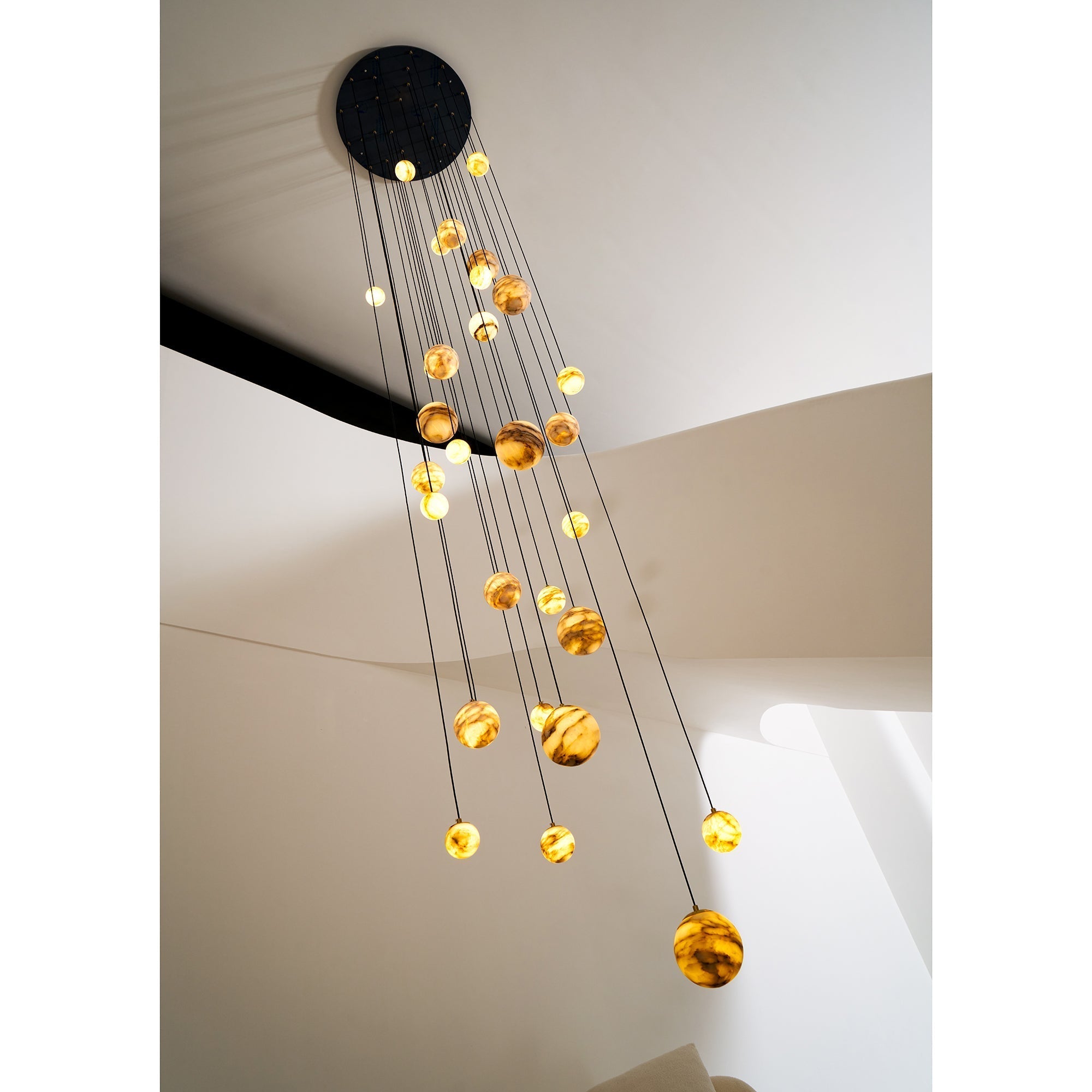 Sultana Chandelier Alabaster Cluster Orb Cascade