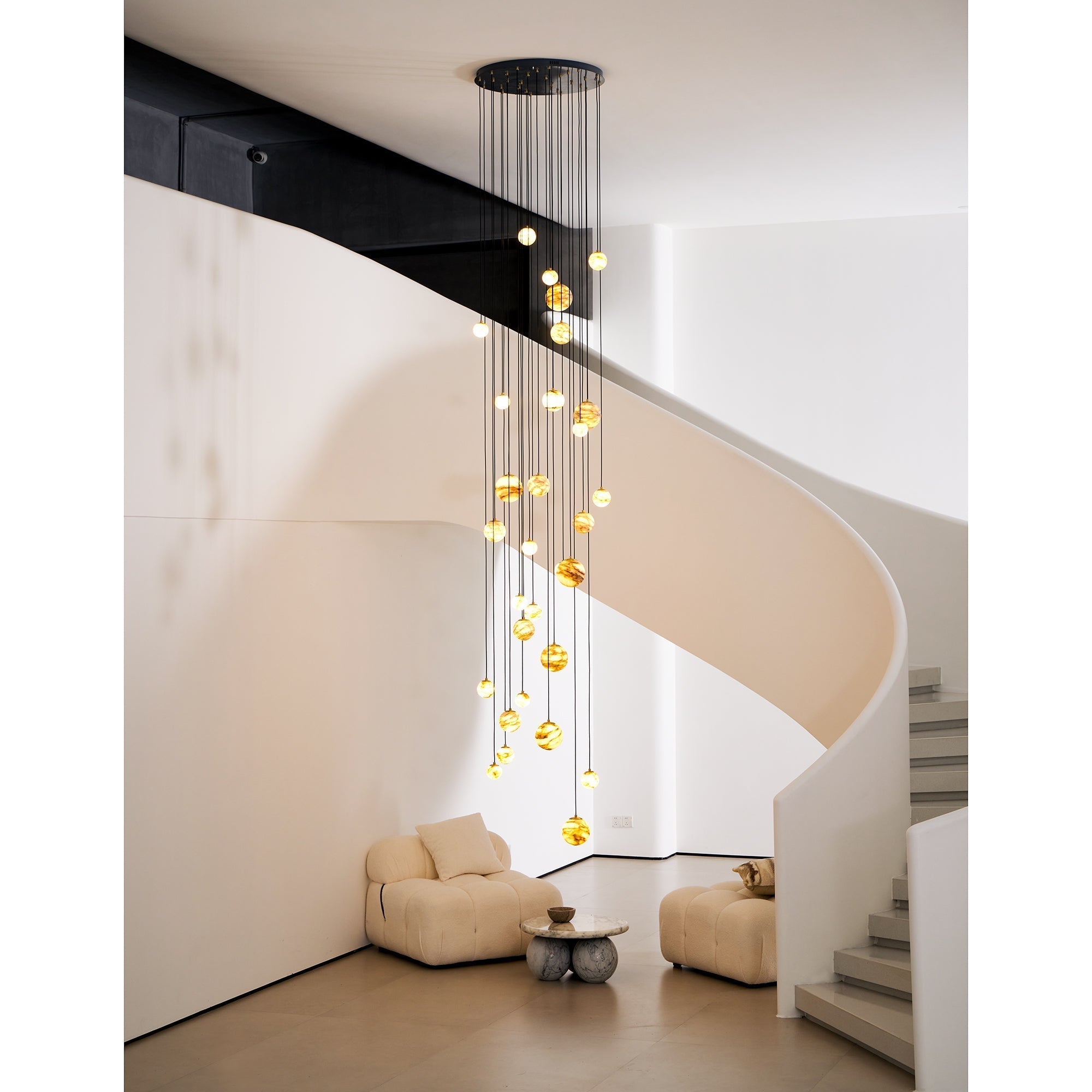Sultana Chandelier Alabaster Cluster Orb Cascade