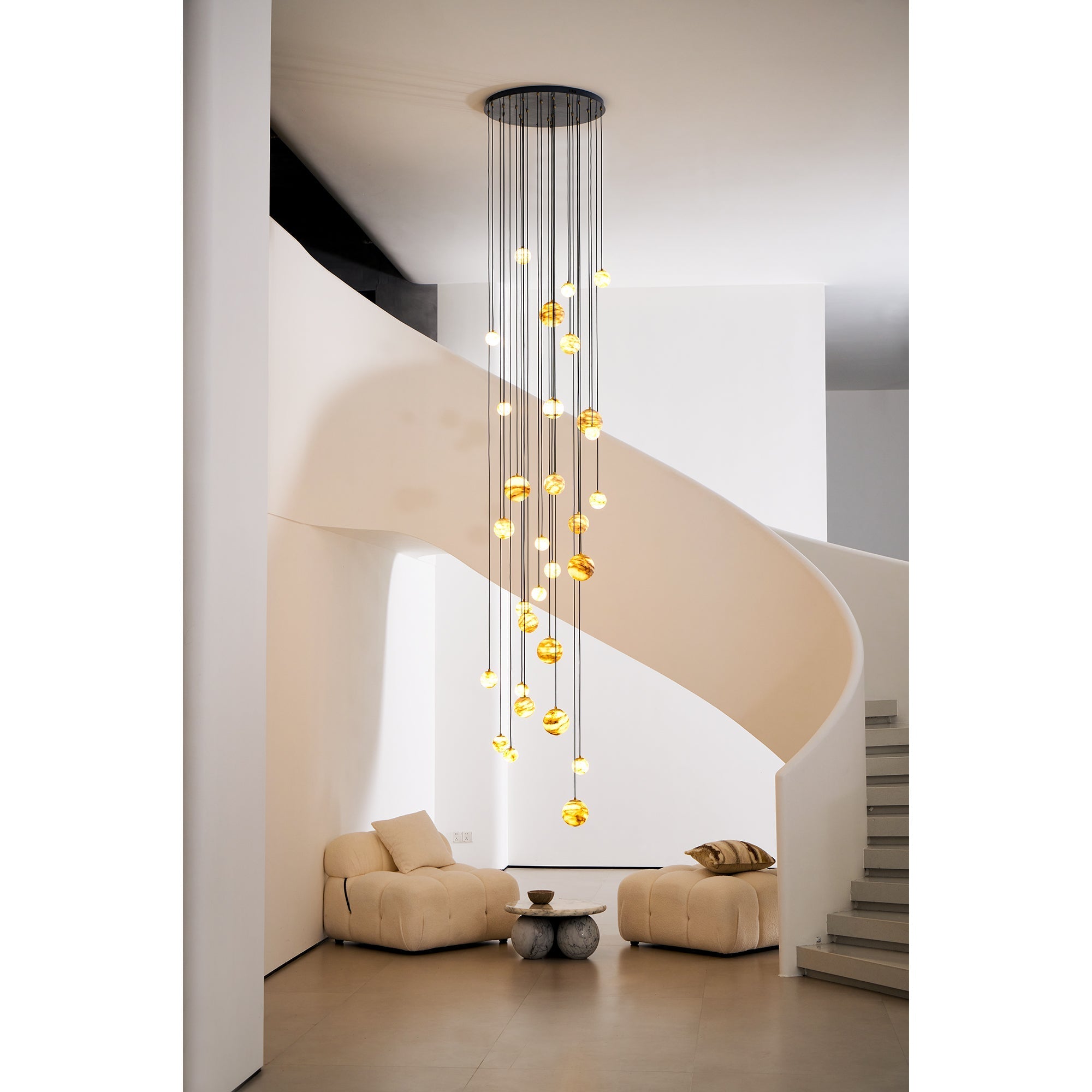 Sultana Chandelier Alabaster Cluster Orb Cascade