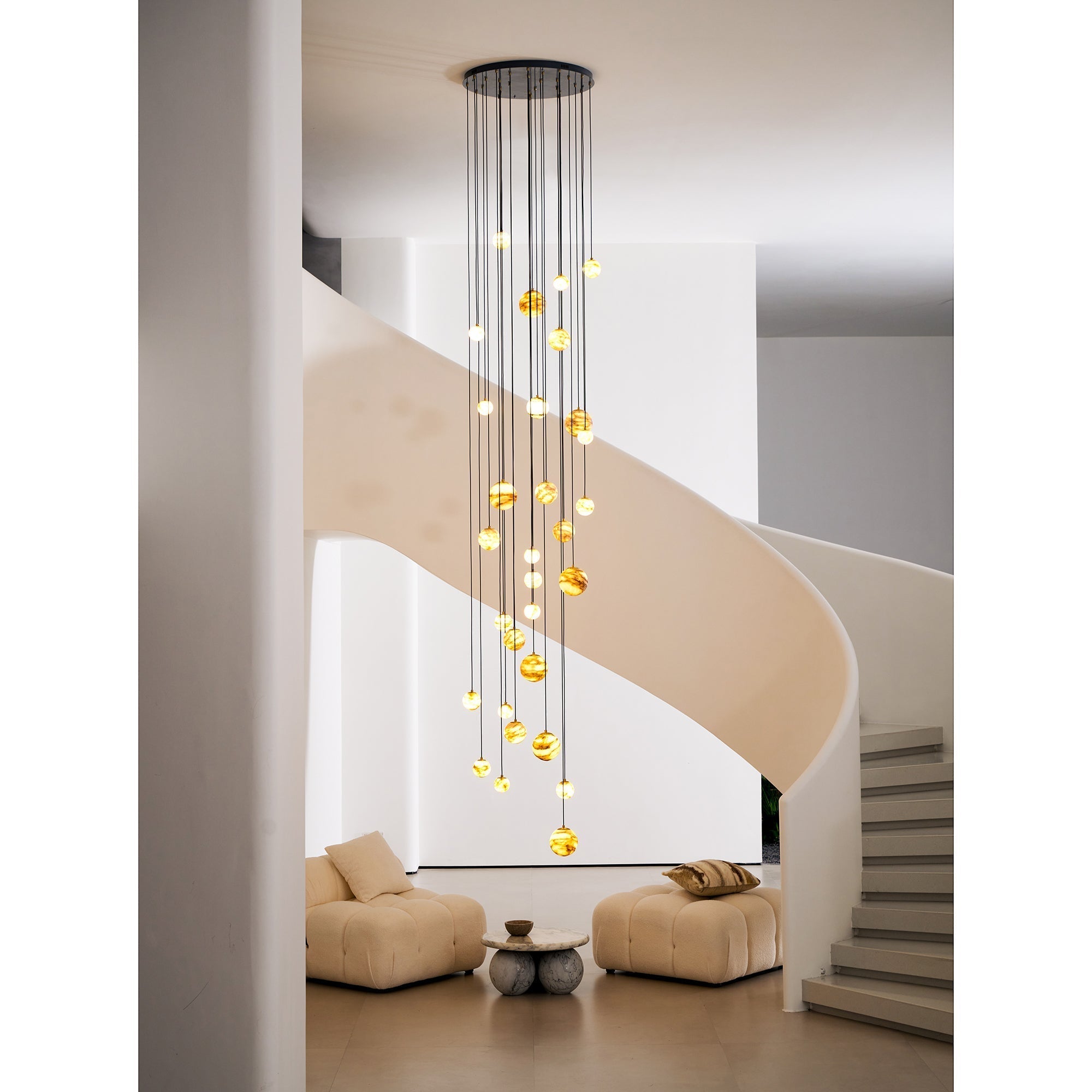 Sultana Chandelier Alabaster Cluster Orb Cascade