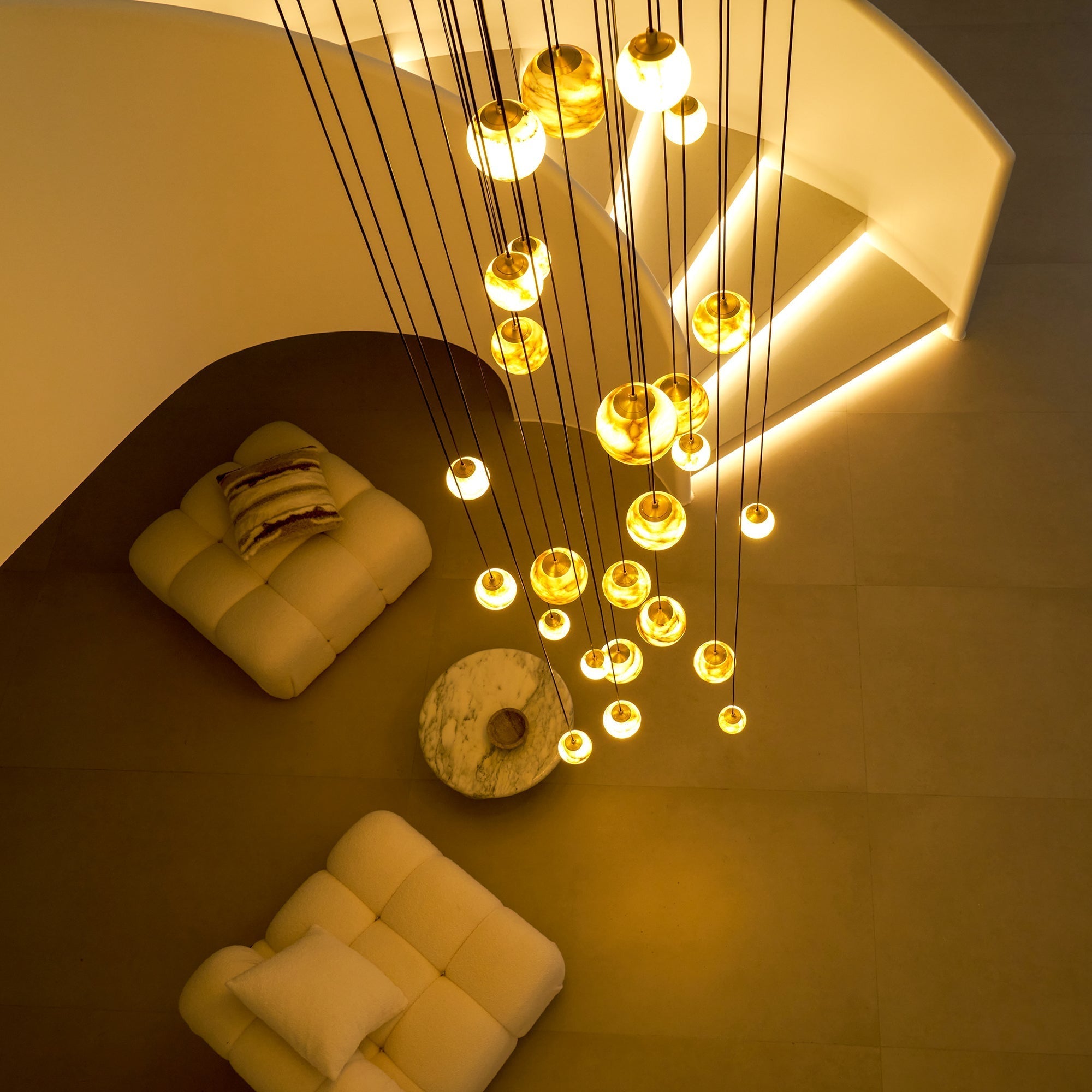 Sultana Chandelier Alabaster Cluster Orb Cascade