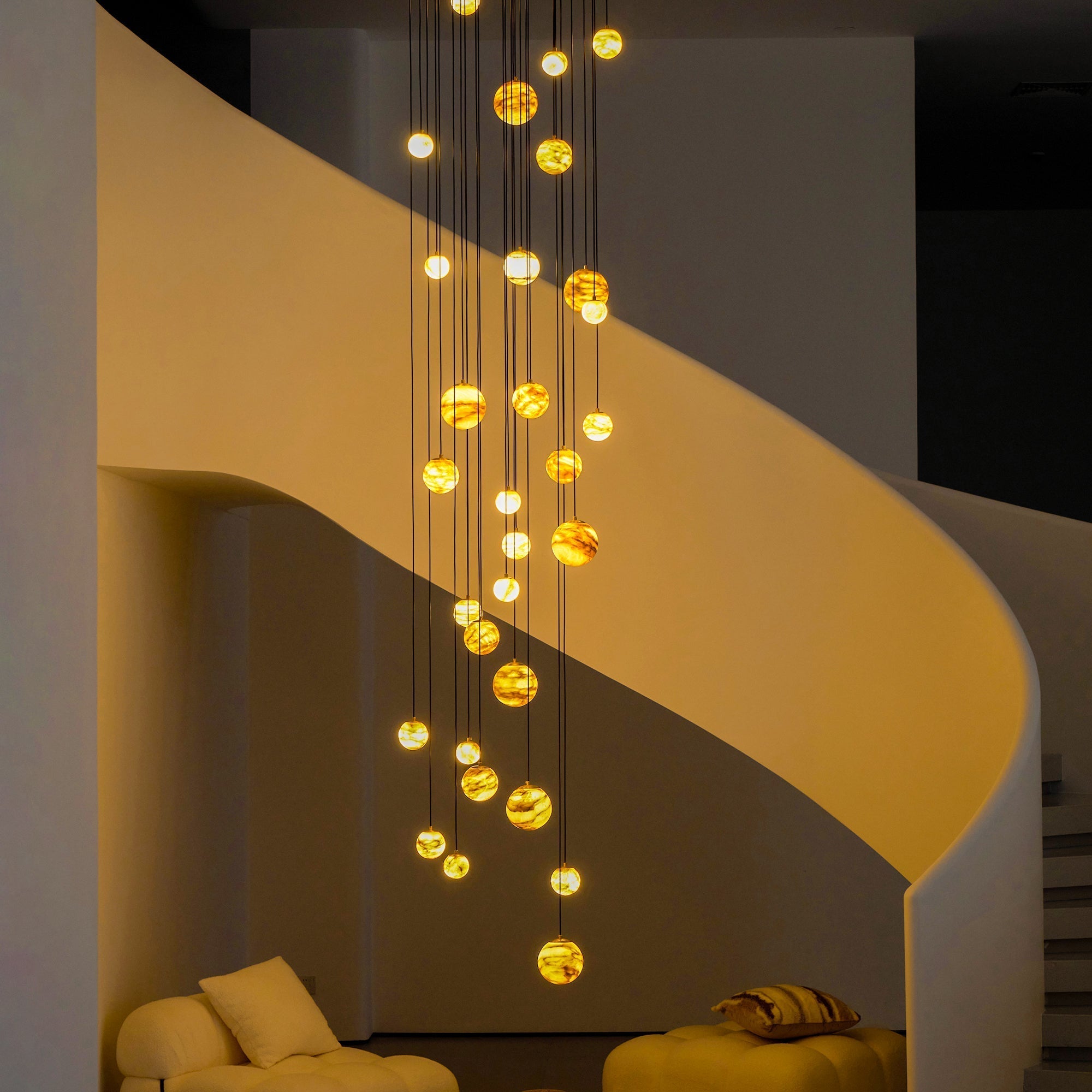 Sultana Chandelier Alabaster Cluster Orb Cascade