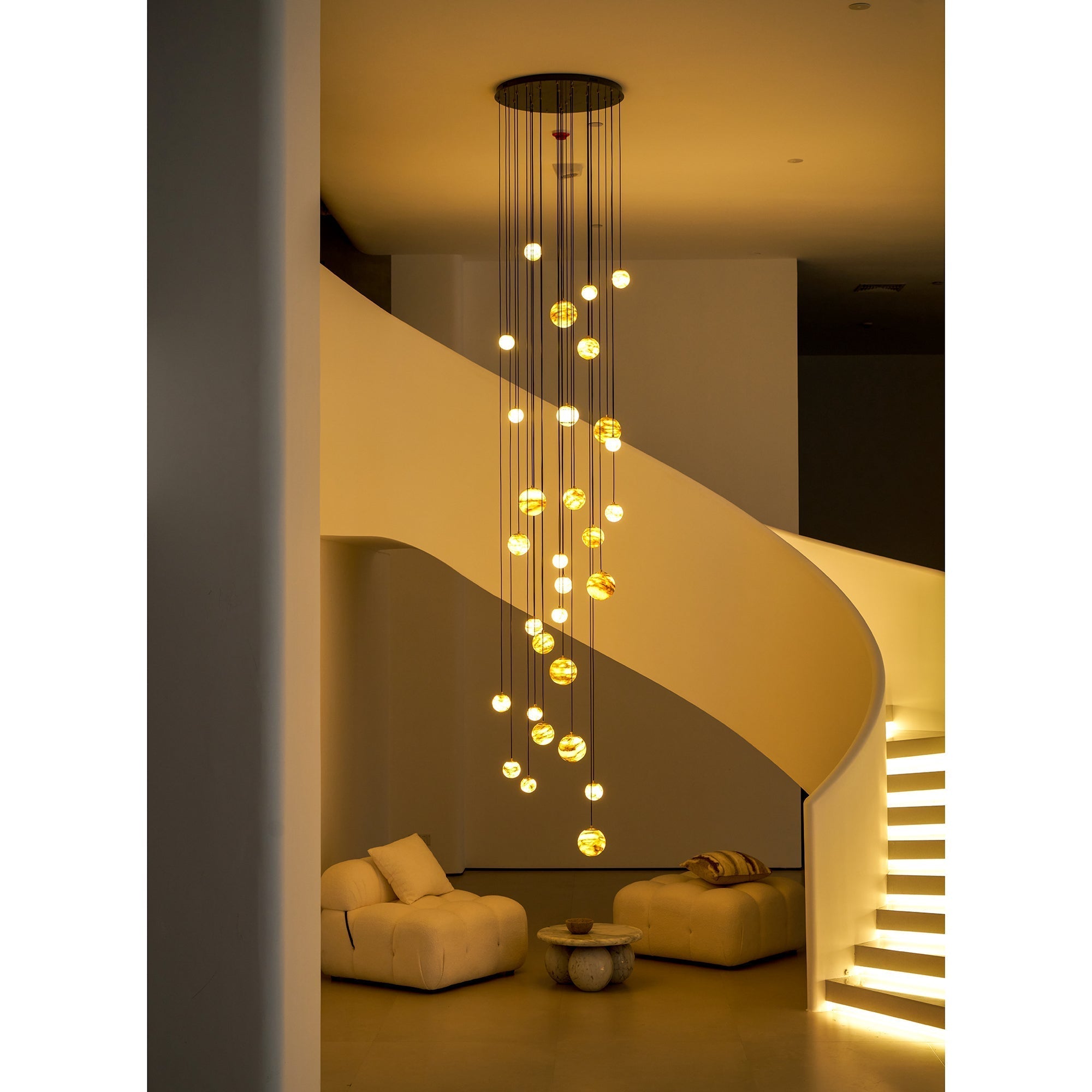 Sultana Chandelier Alabaster Cluster Orb Cascade