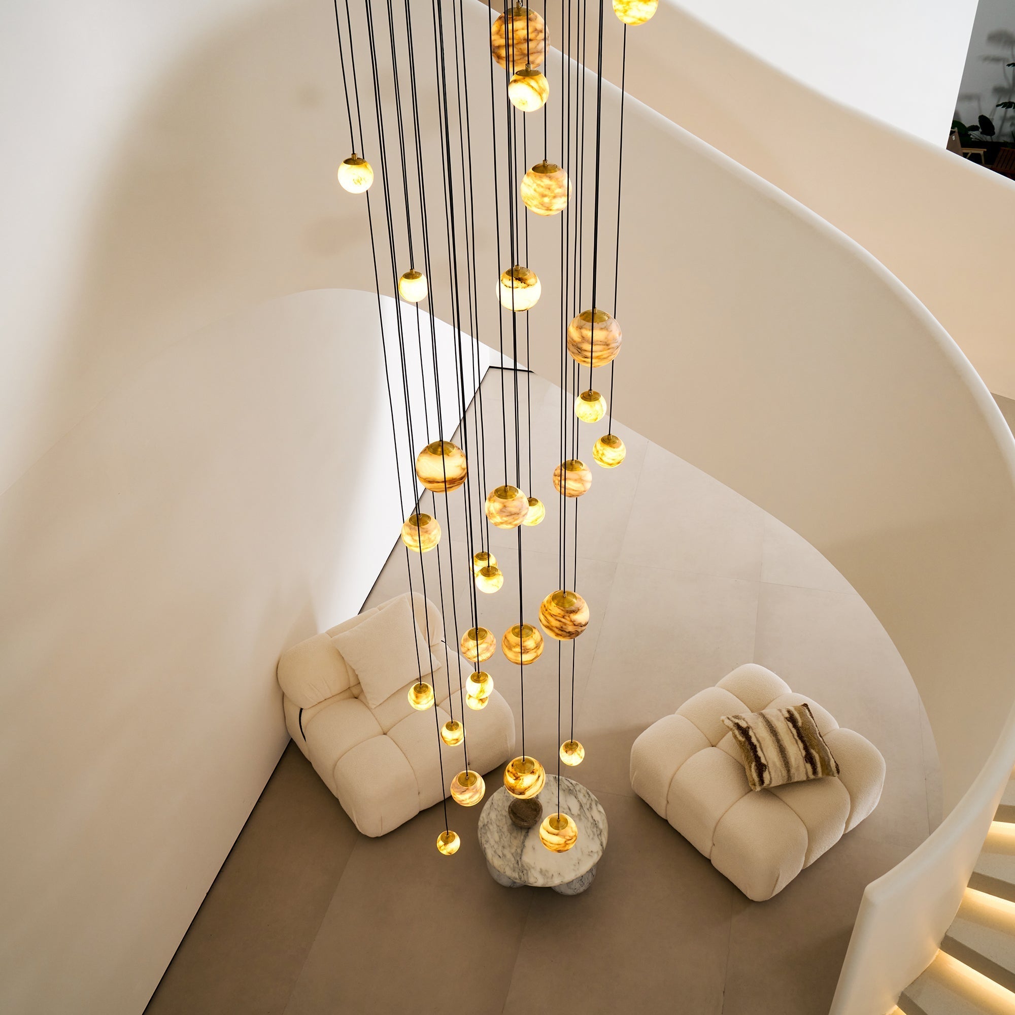 Sultana Chandelier Alabaster Cluster Orb Cascade