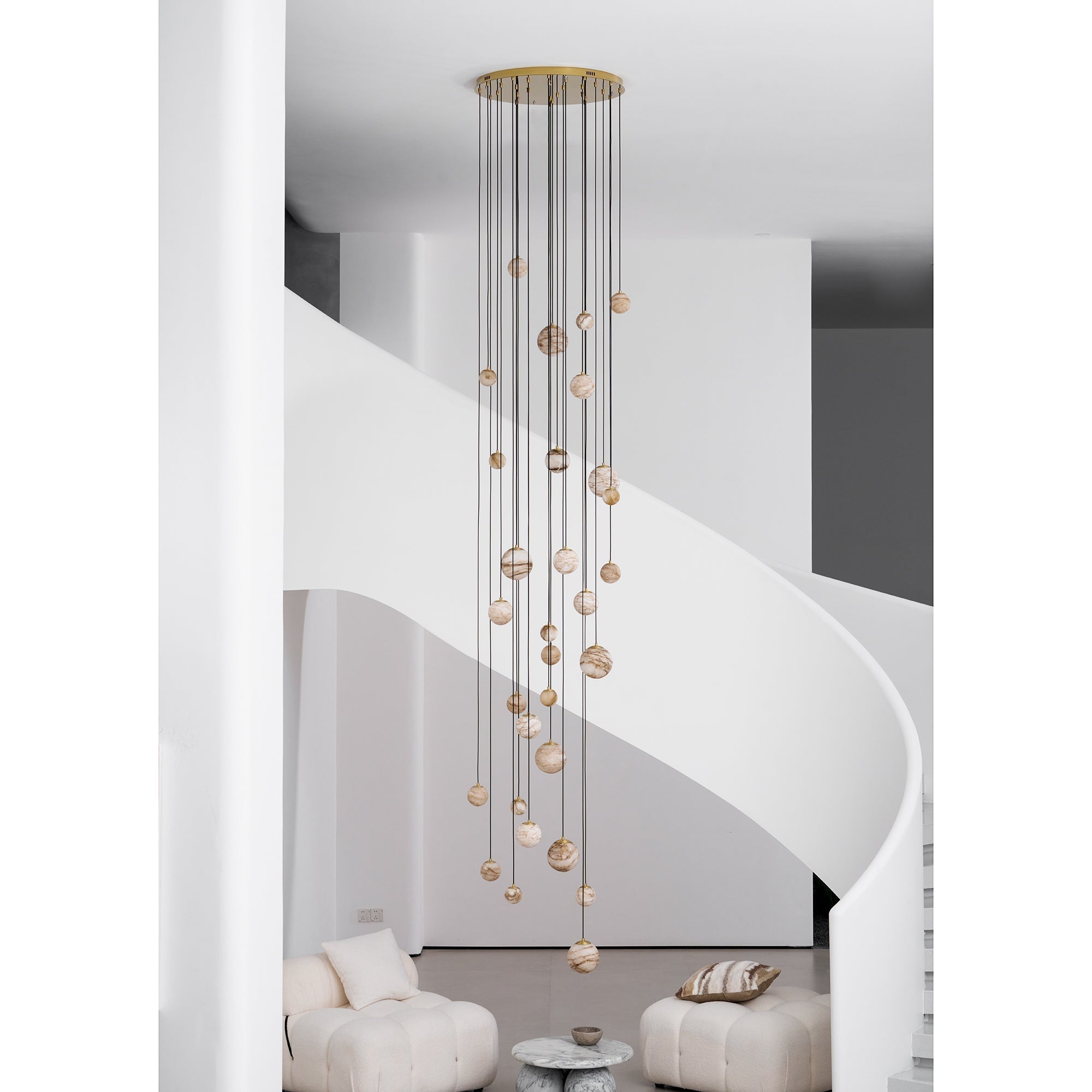 Sultana Chandelier Alabaster Cluster Orb Cascade