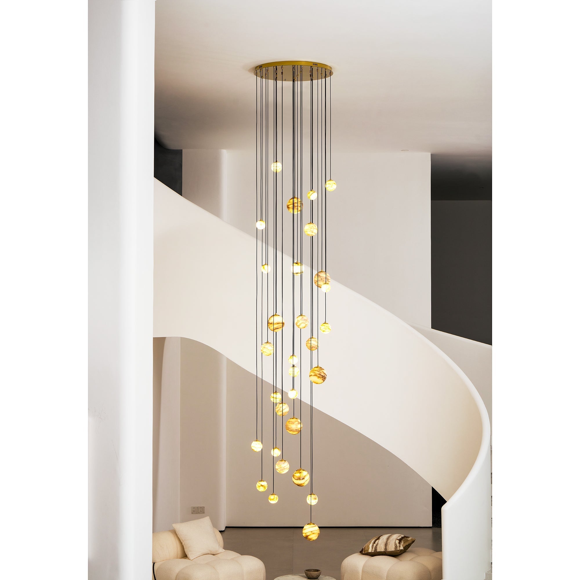 Sultana Chandelier Alabaster Cluster Orb Cascade