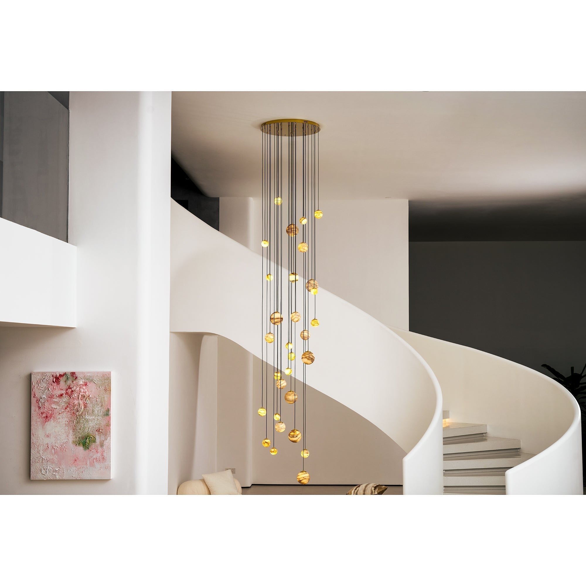 Sultana Chandelier Alabaster Cluster Orb Cascade