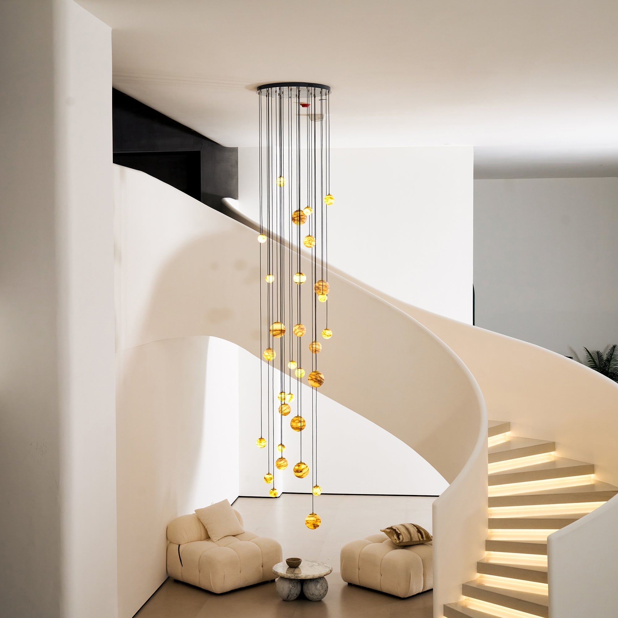 Sultana Chandelier Alabaster Cluster Orb Cascade