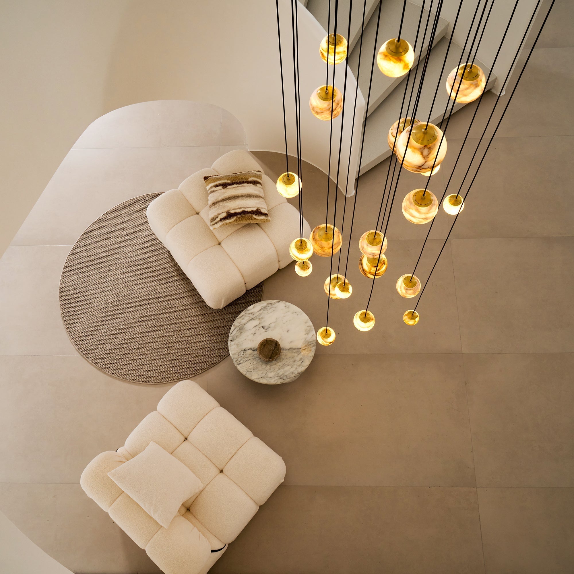 Sultana Chandelier Alabaster Cluster Orb Cascade