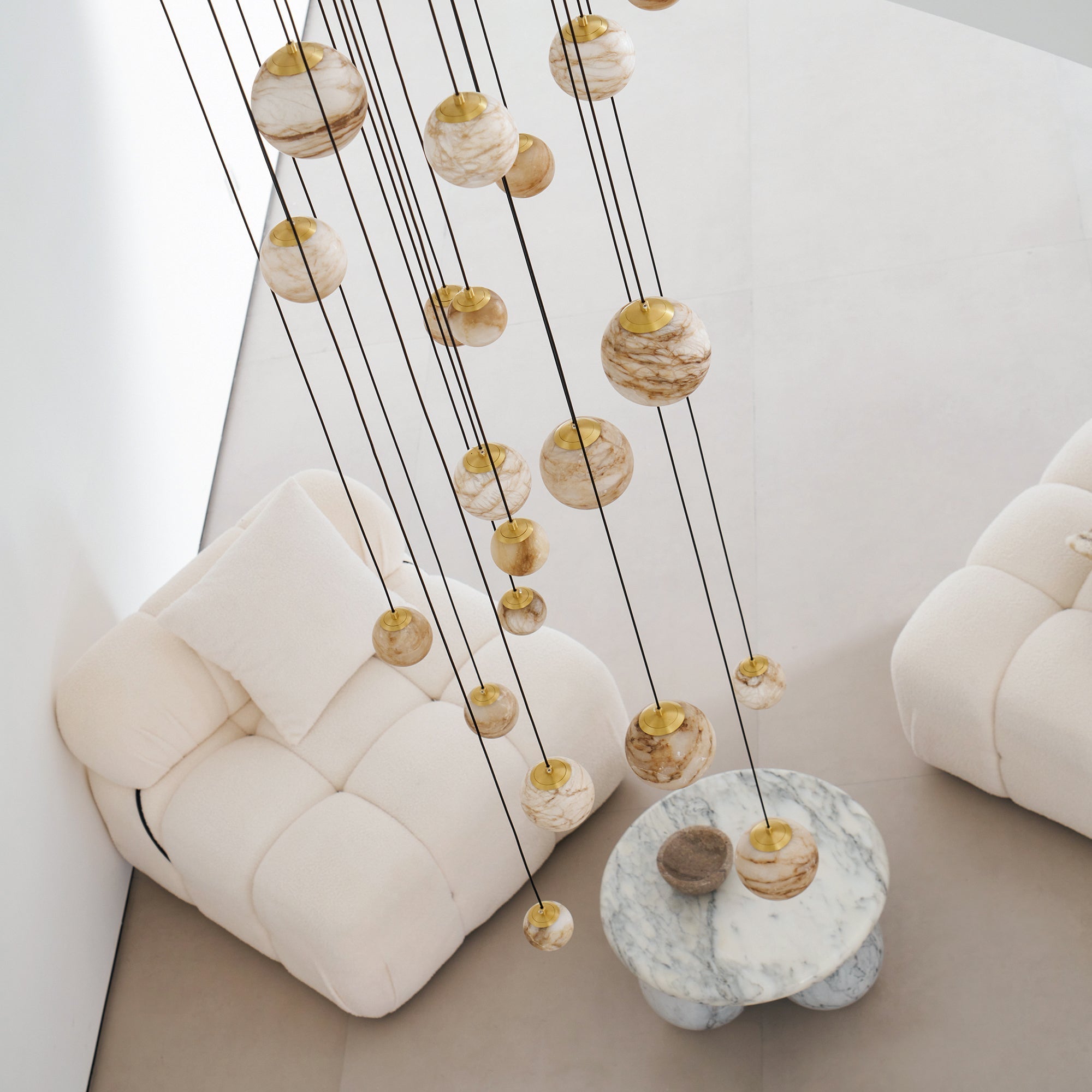 Sultana Chandelier Alabaster Cluster Orb Cascade