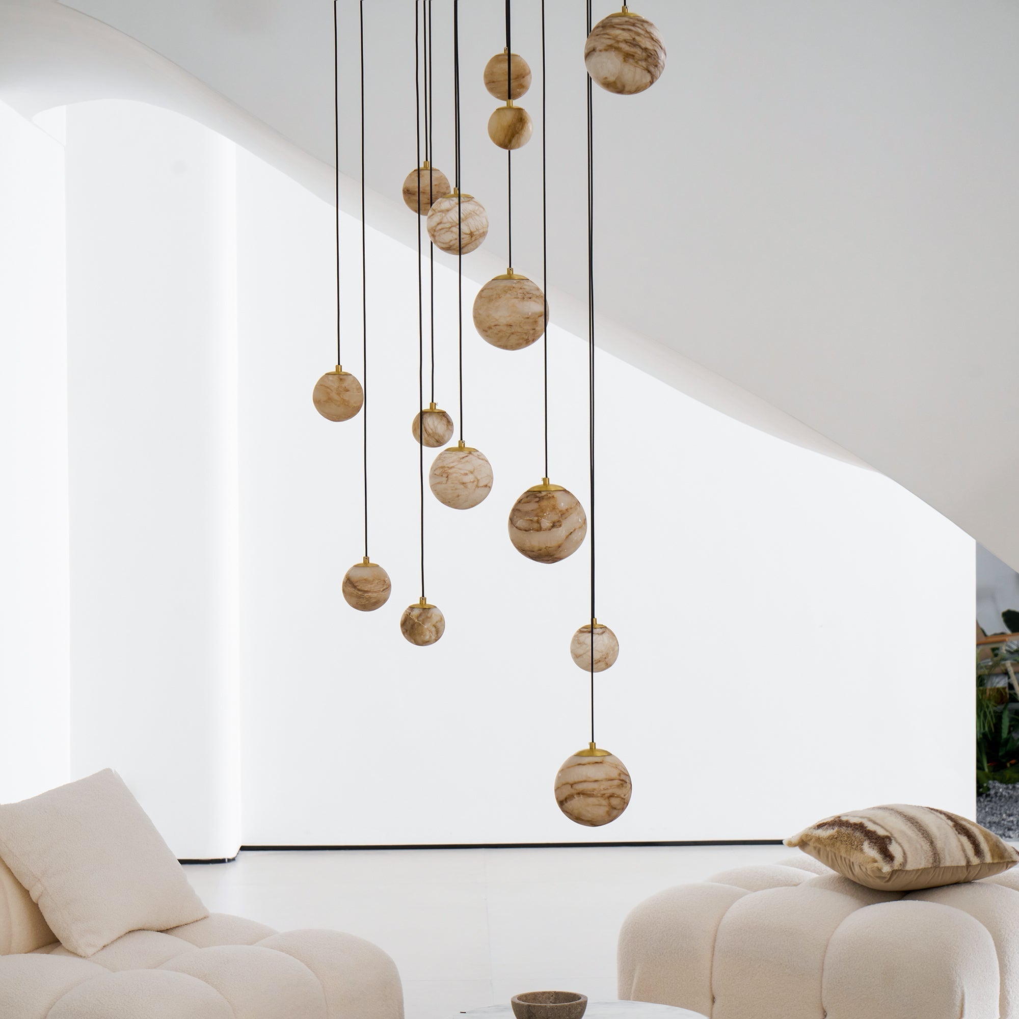 Sultana Chandelier Alabaster Cluster Orb Cascade