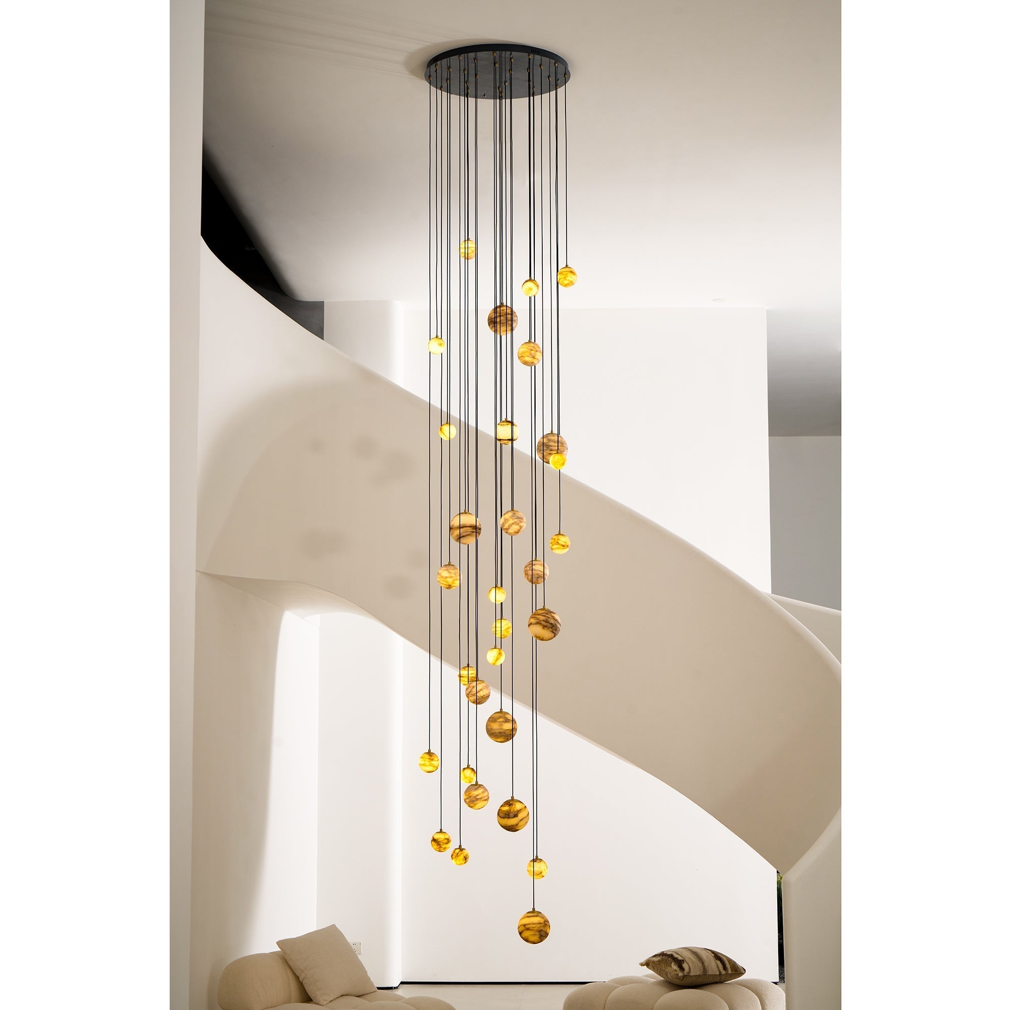 Sultana Chandelier Alabaster Cluster Orb Cascade