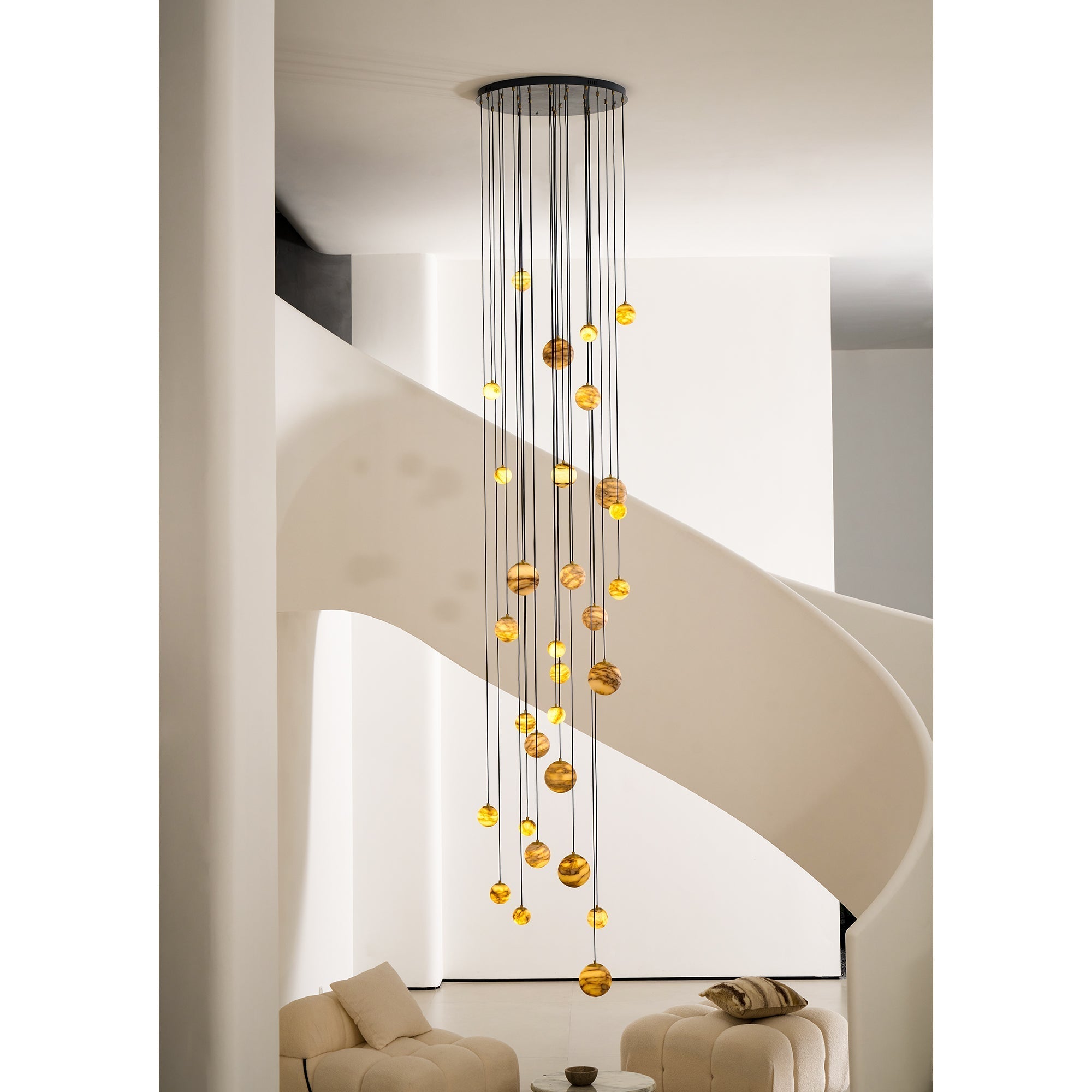 Sultana Chandelier Alabaster Cluster Orb Cascade