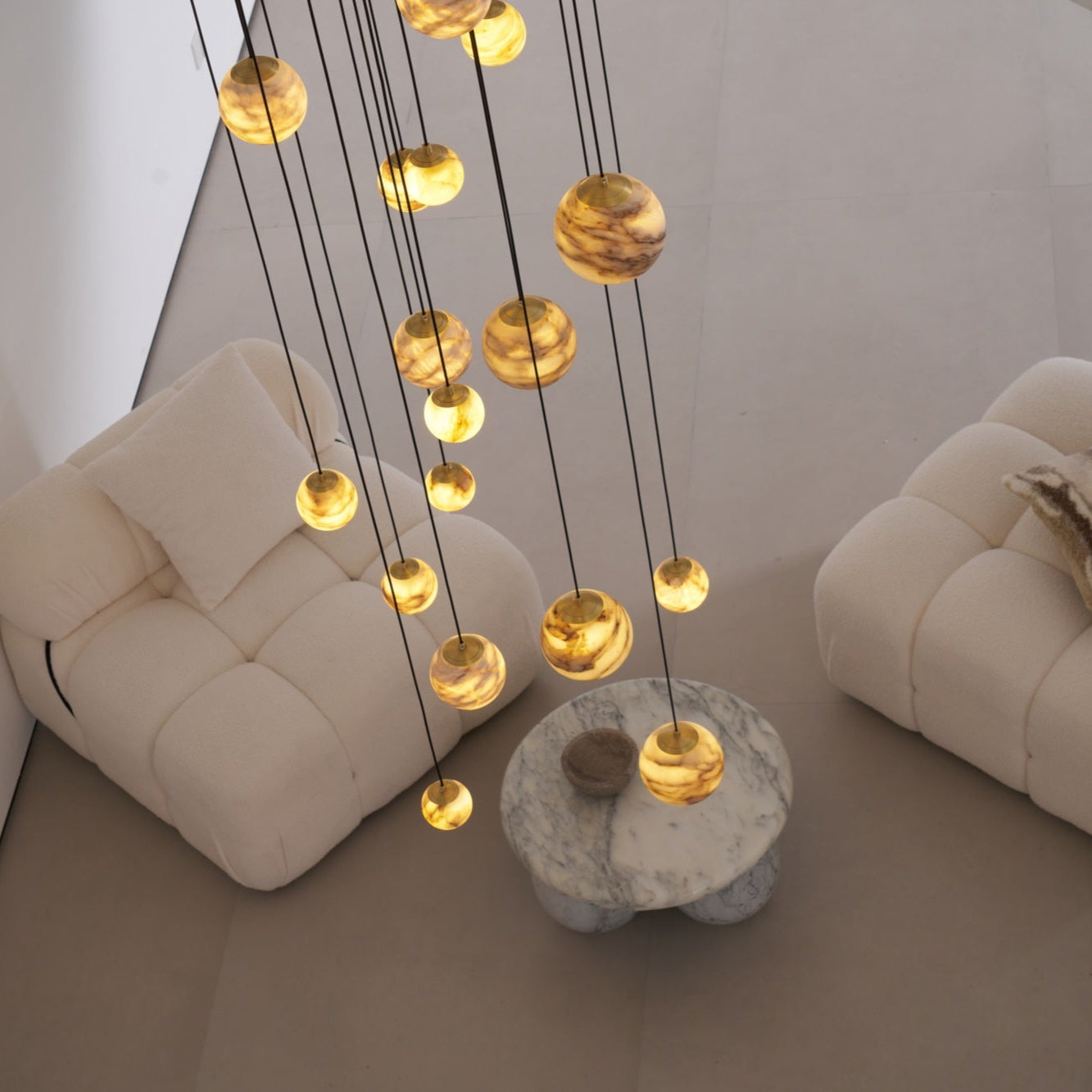 Sultana Alabaster Cluster Chandelier-Neutral Decor