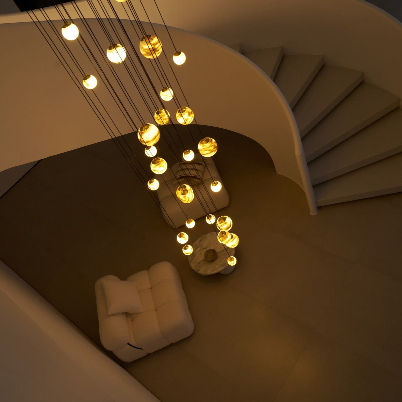 Sultana Alabaster Cluster Chandelier-Neutral Decor
